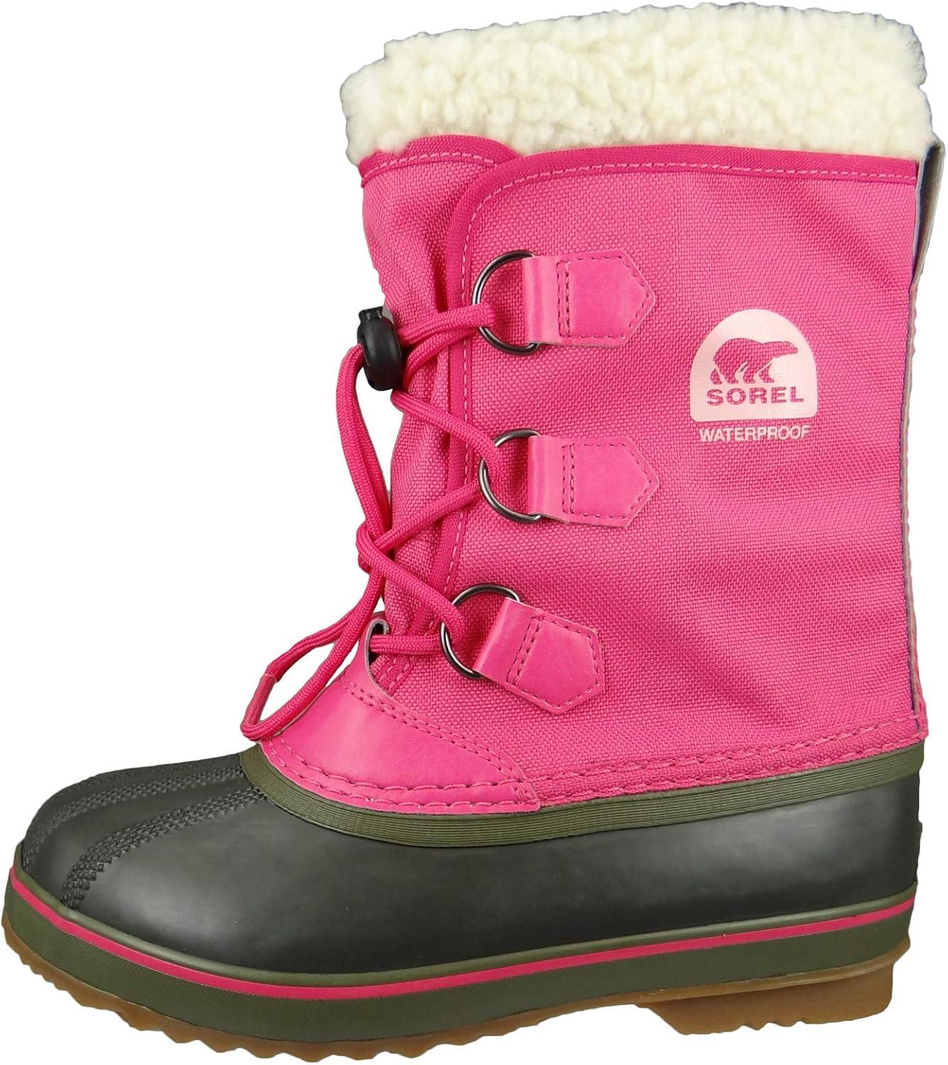 imageSorel Childrens Yoot Pac Nylon Waterproof BootUltra Pink Alpine Tundra