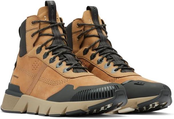 imageSorel Mens Kinetic Rush MID WP Sneaker Waterproof Suede SneakersTawny Buff Sandy Tan