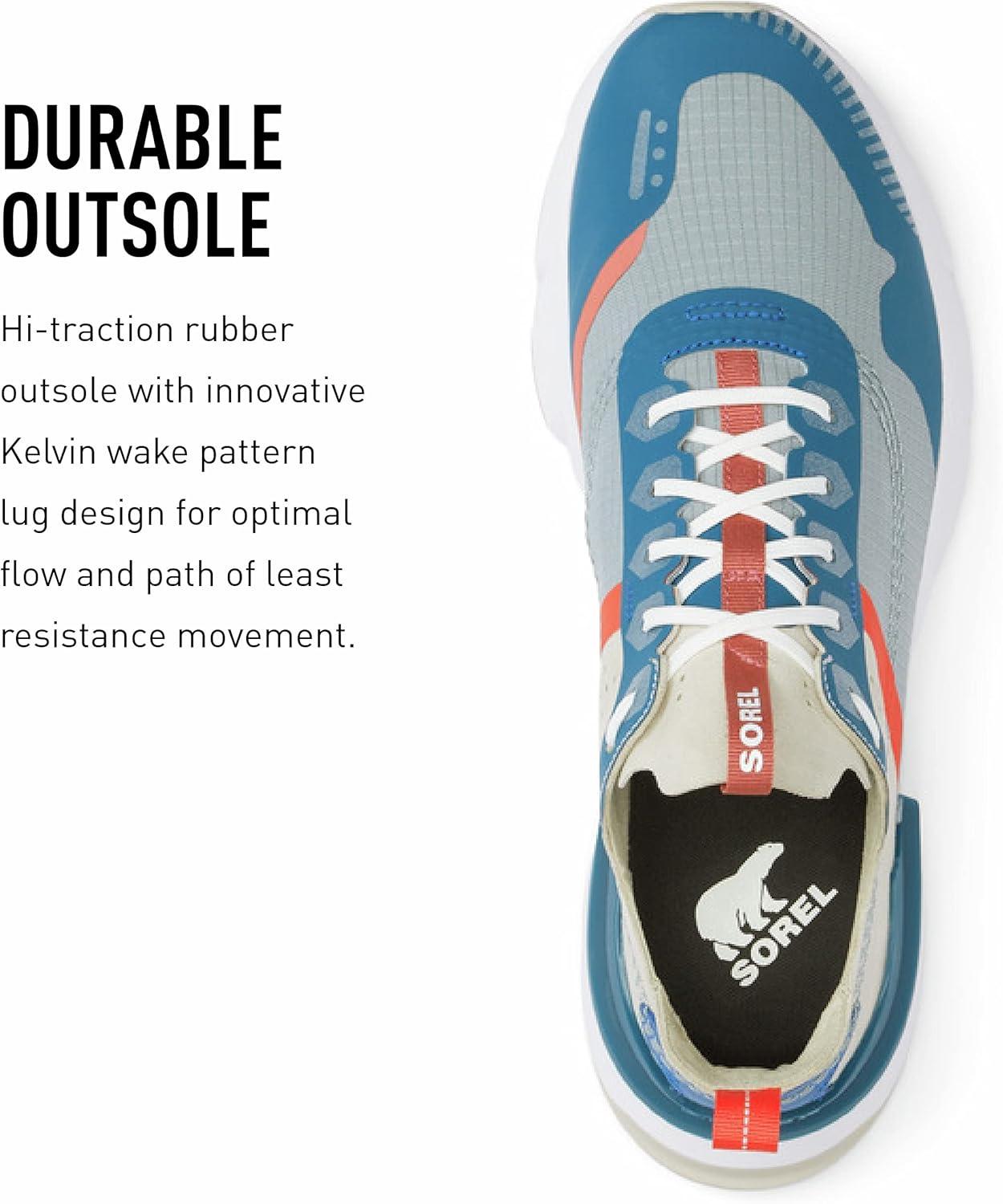 imageSorel Mens Kinetic Rush Ripstop SneakerCinder Grey Phoenix Blue