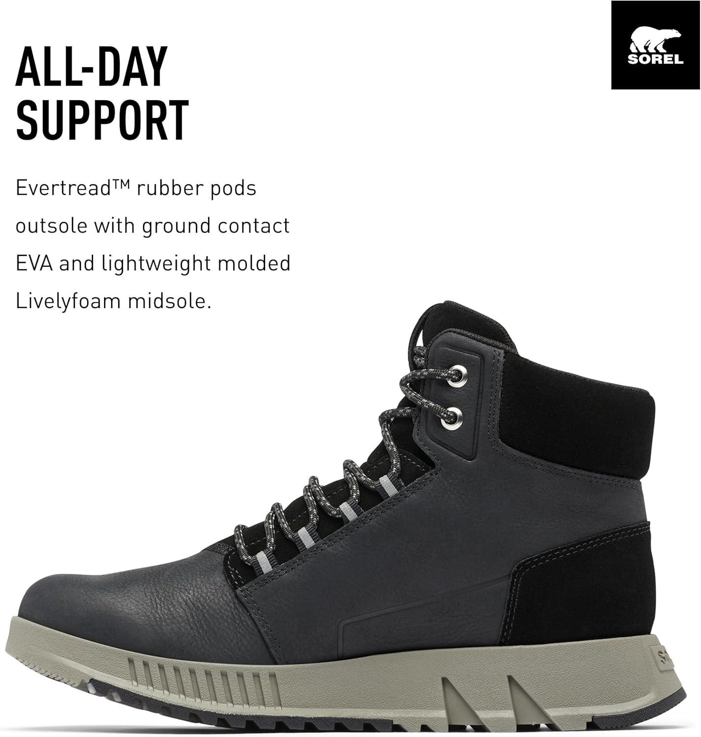 imageSorel Mens Mac Hill Lite Mid Waterproof BootsBlack Quarry