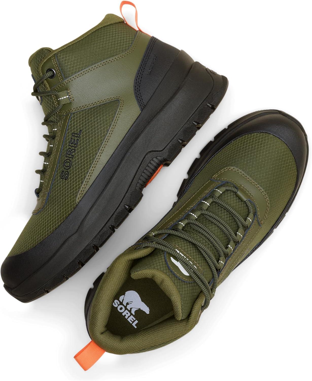 imageSorel Mens Outing Nw Sneaker Mid WaterproofUtility GreenBlack