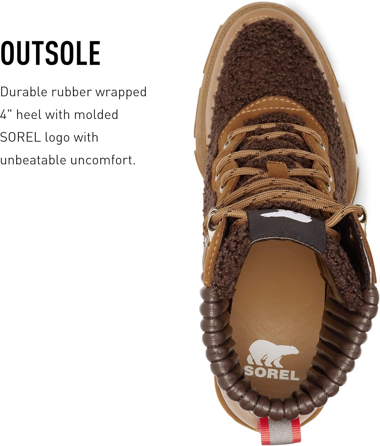 imageSorel Womens Brex Heel Cozy Lace BootTawny Buff Blackened Brown