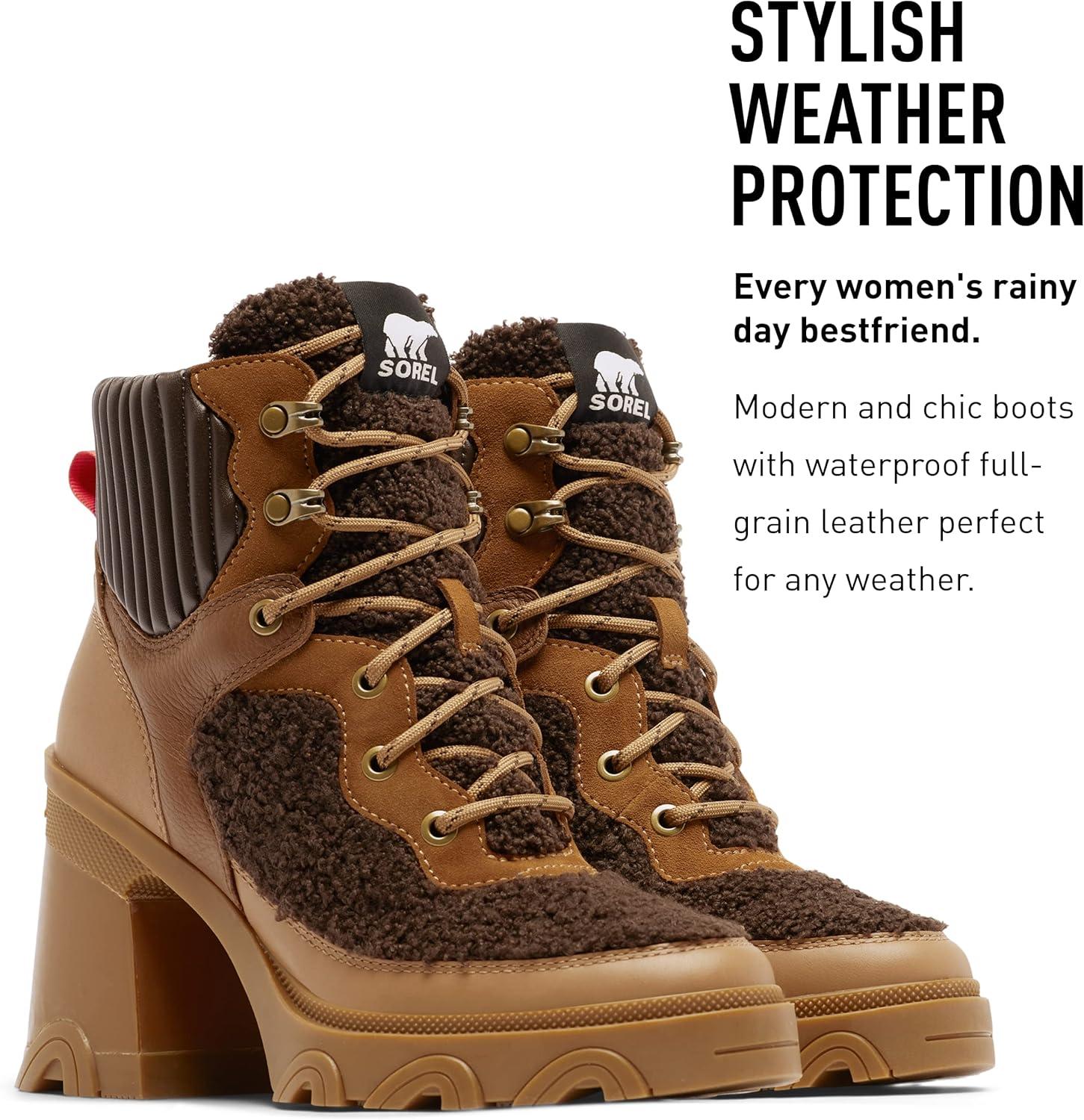 imageSorel Womens Brex Heel Cozy Lace BootTawny Buff Blackened Brown