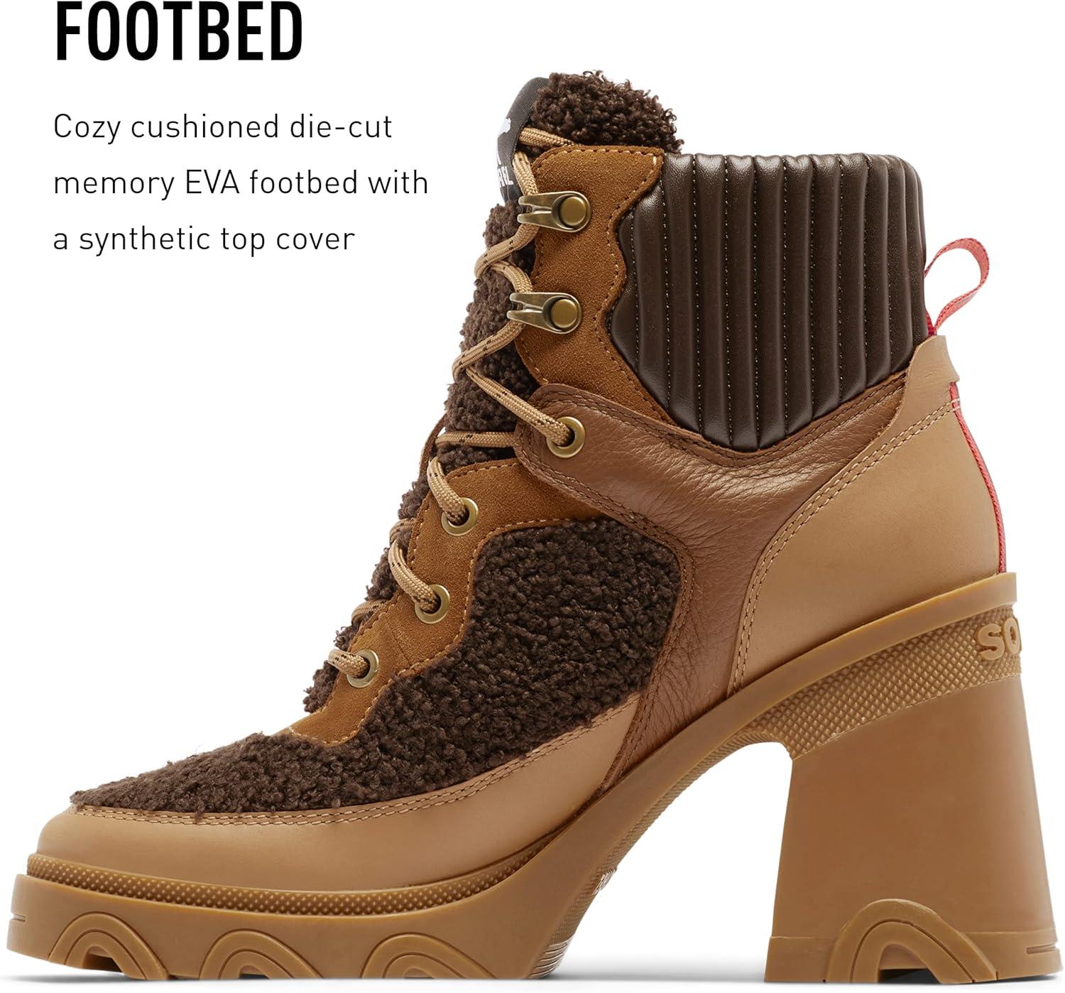 imageSorel Womens Brex Heel Cozy Lace BootTawny Buff Blackened Brown