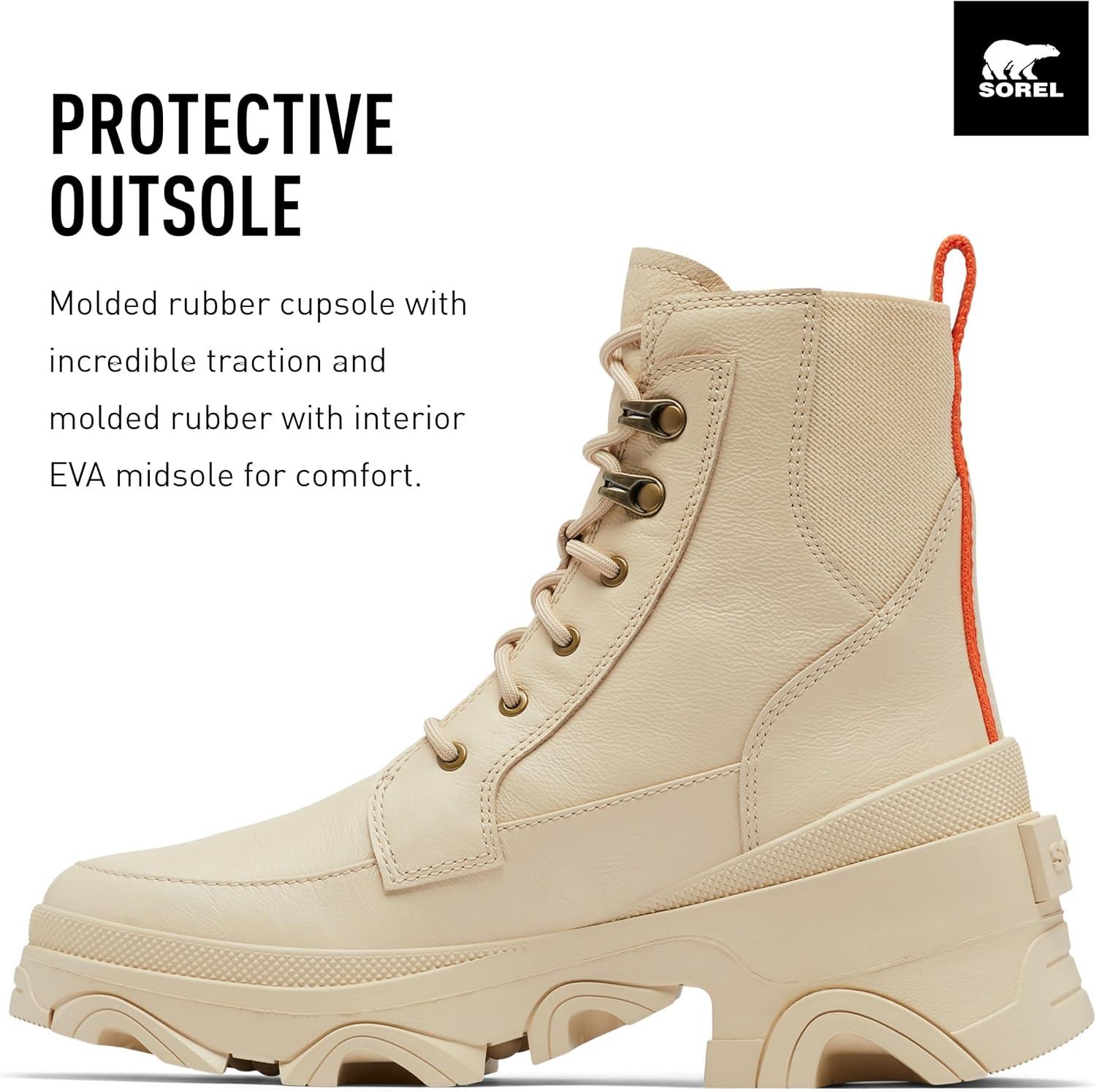 imageSorel Womens Brex Lace Waterproof BootBleached Ceramic Optimized Orange