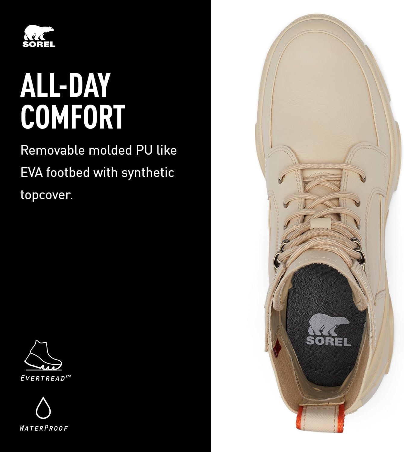 imageSorel Womens Brex Lace Waterproof BootBleached Ceramic Optimized Orange