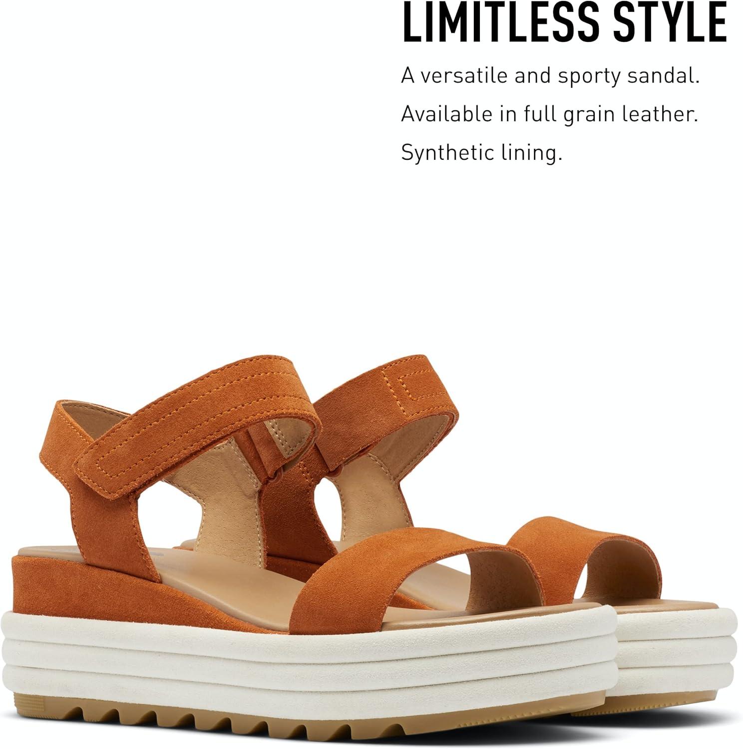 imageSorel Womens Cameron Flatform SandalsDesert Sun Chalk