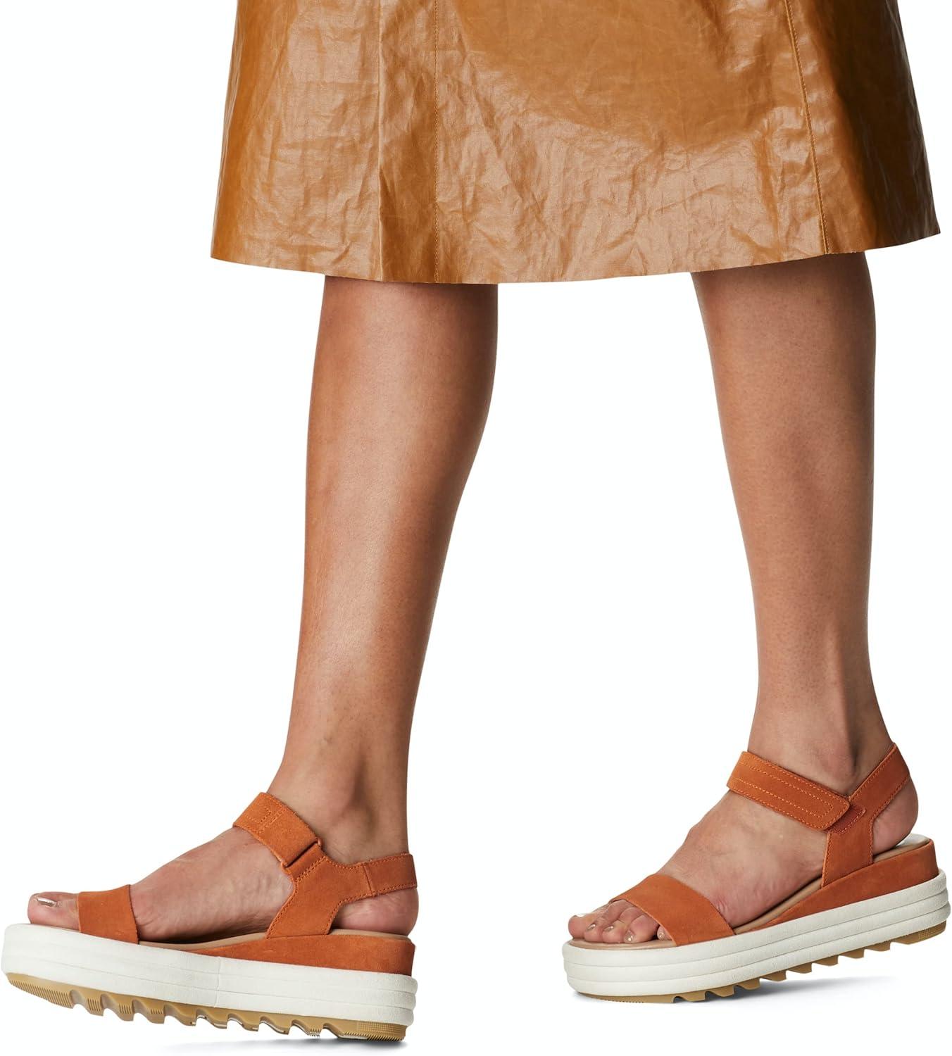 imageSorel Womens Cameron Flatform SandalsDesert Sun Chalk