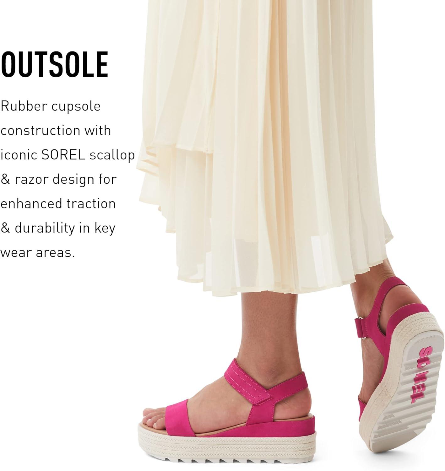 imageSorel Womens Cameron Flatform SandalsFuchsia Fizz Sea Salt