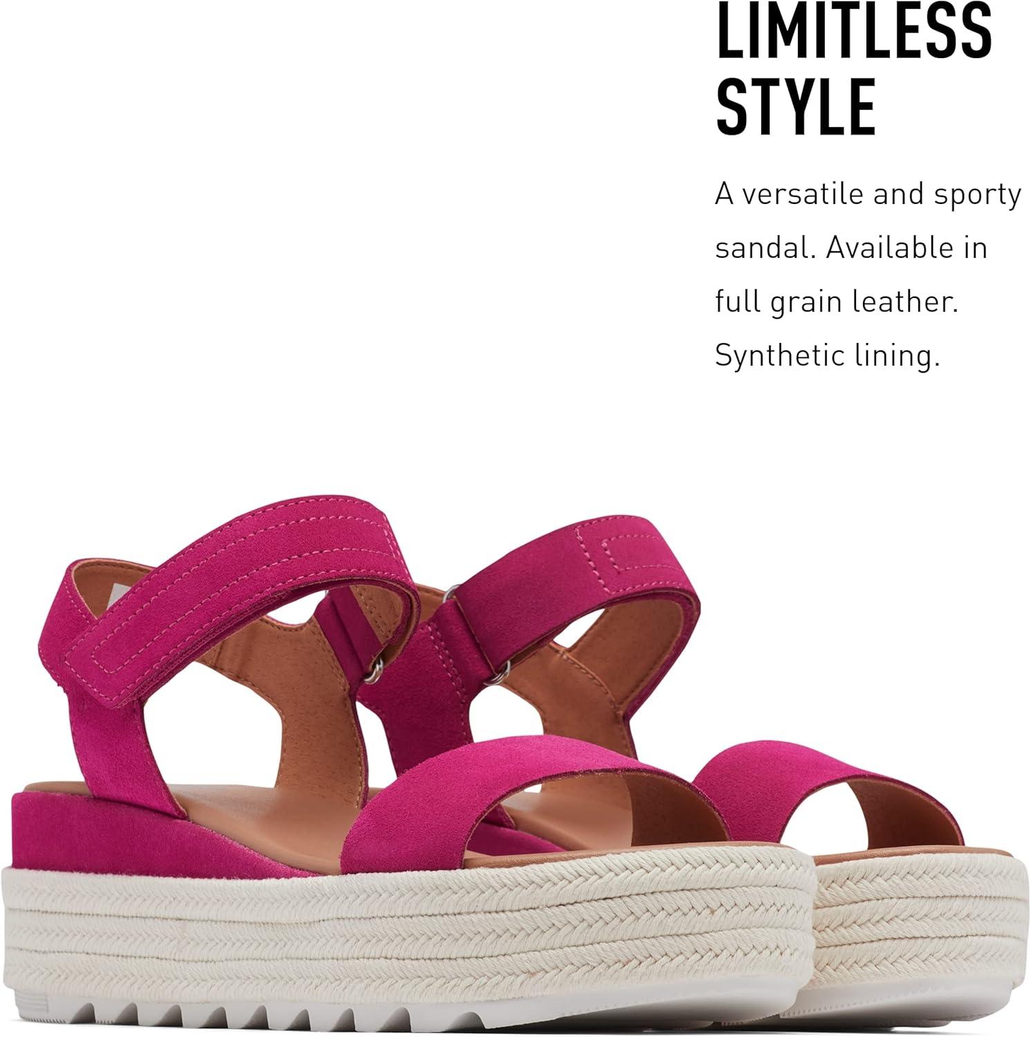imageSorel Womens Cameron Flatform SandalsFuchsia Fizz Sea Salt