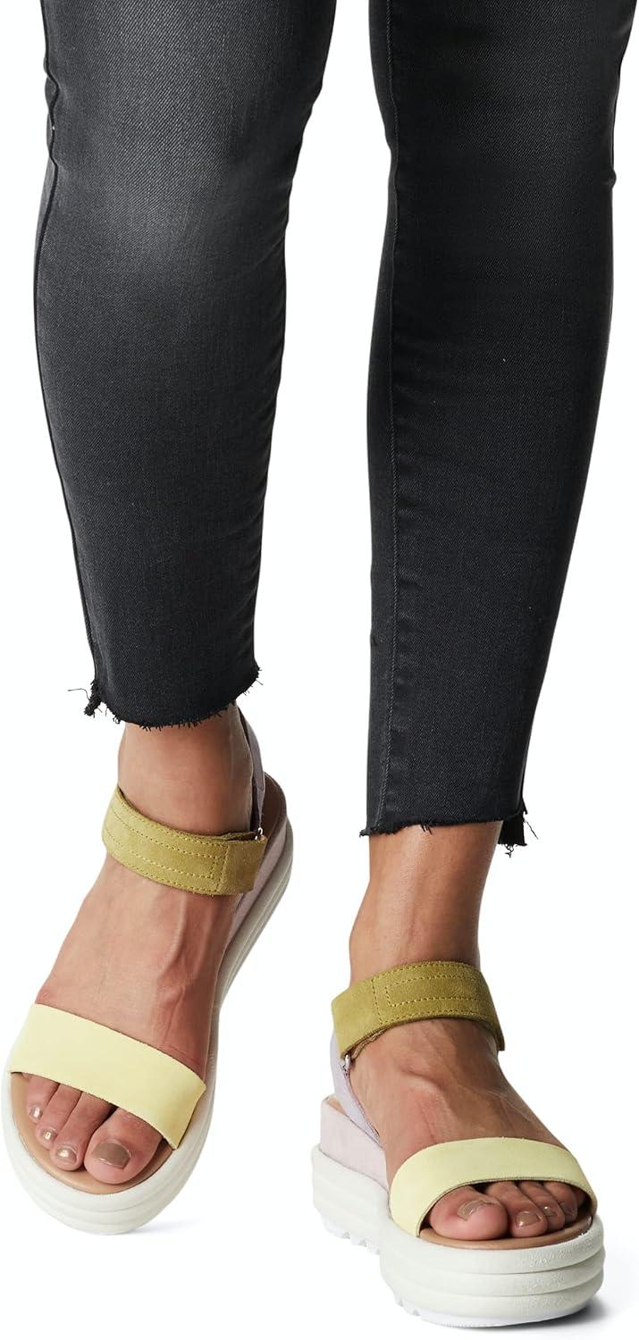 imageSorel Womens Cameron Flatform SandalsTranquil Yellow Chalk