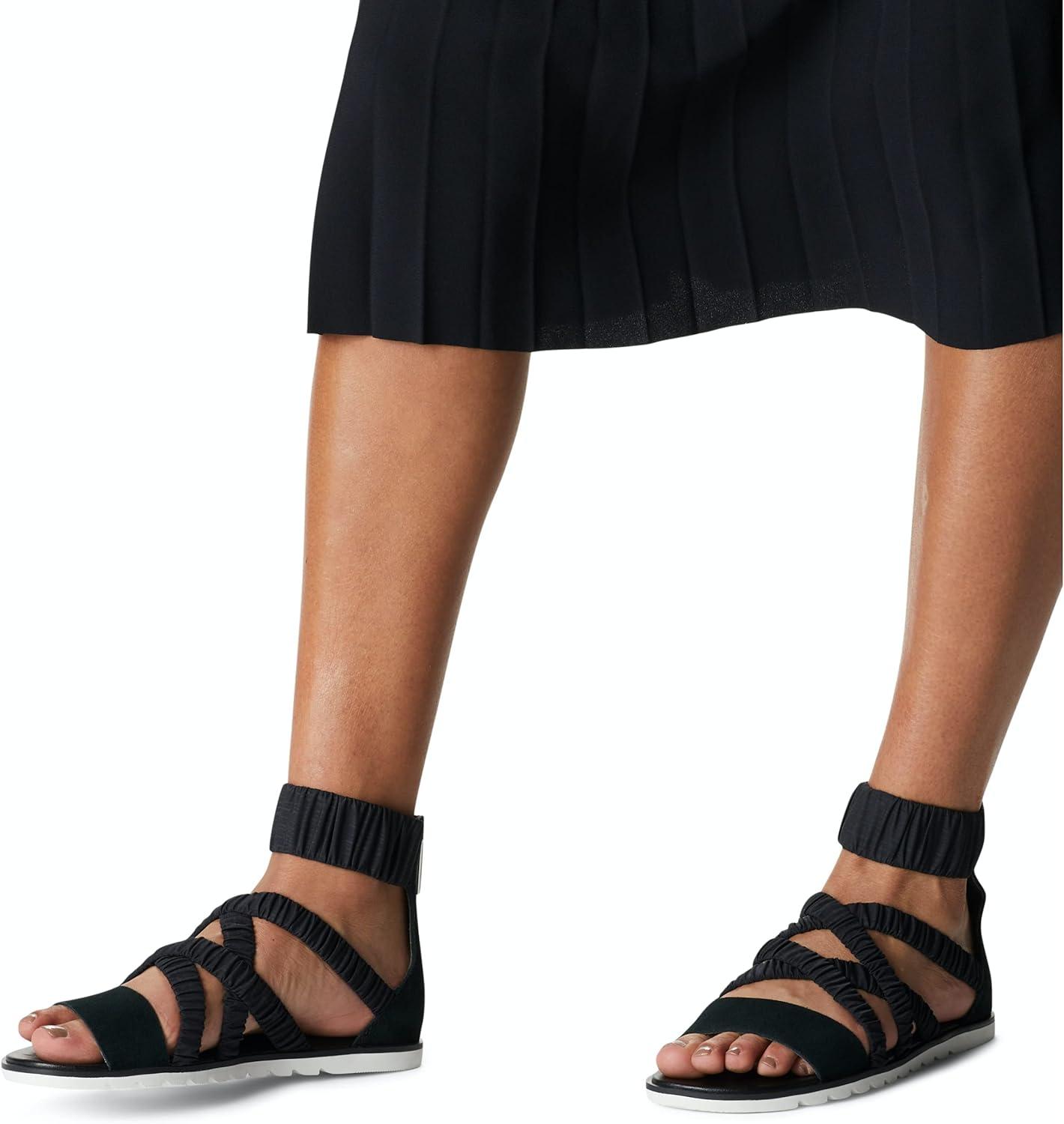 imageSorel Womens Ella II Ankle Strap SandalsBlack Sea Salt