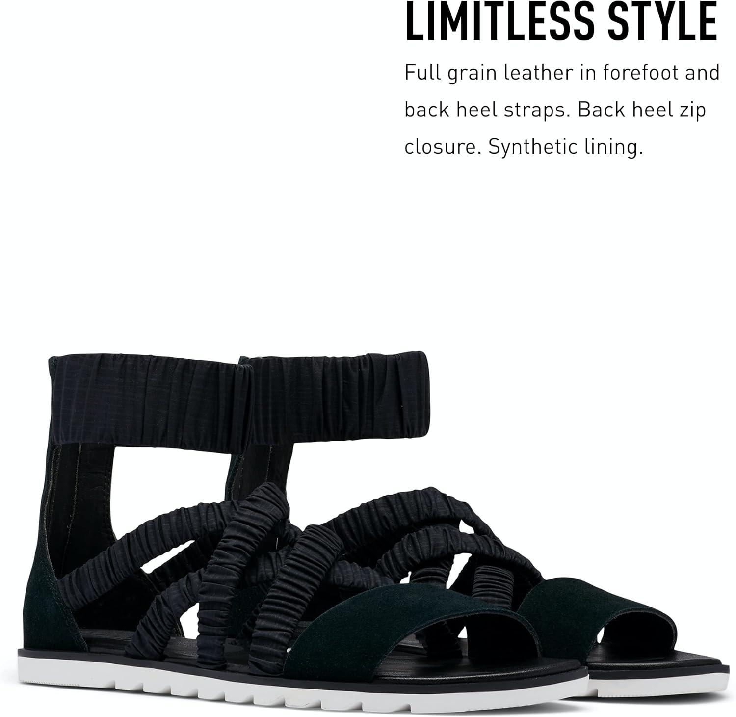 imageSorel Womens Ella II Ankle Strap SandalsBlack Sea Salt