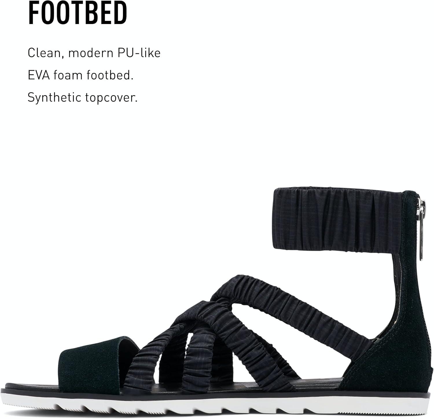 imageSorel Womens Ella II Ankle Strap SandalsBlack Sea Salt