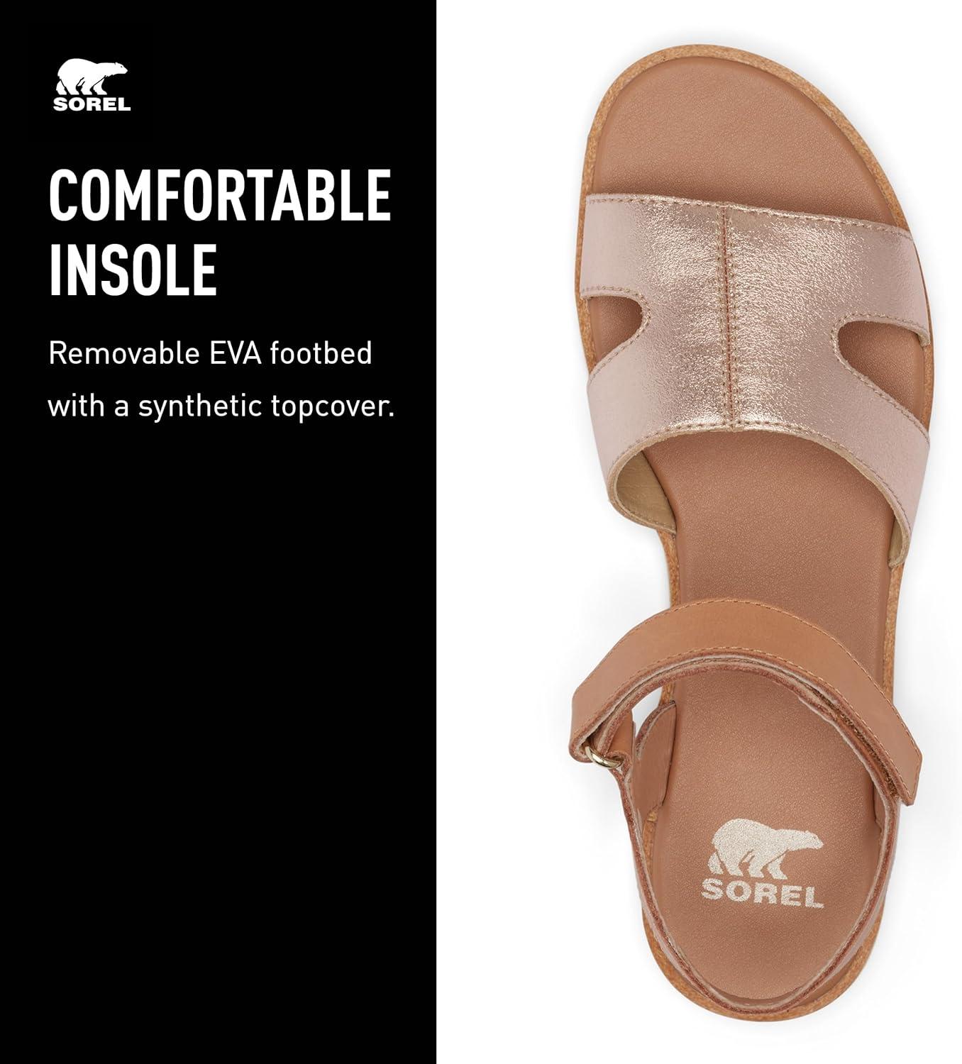 imageSorel Womens Ella lll Ankle Strap SandalHonest Beige Honey White