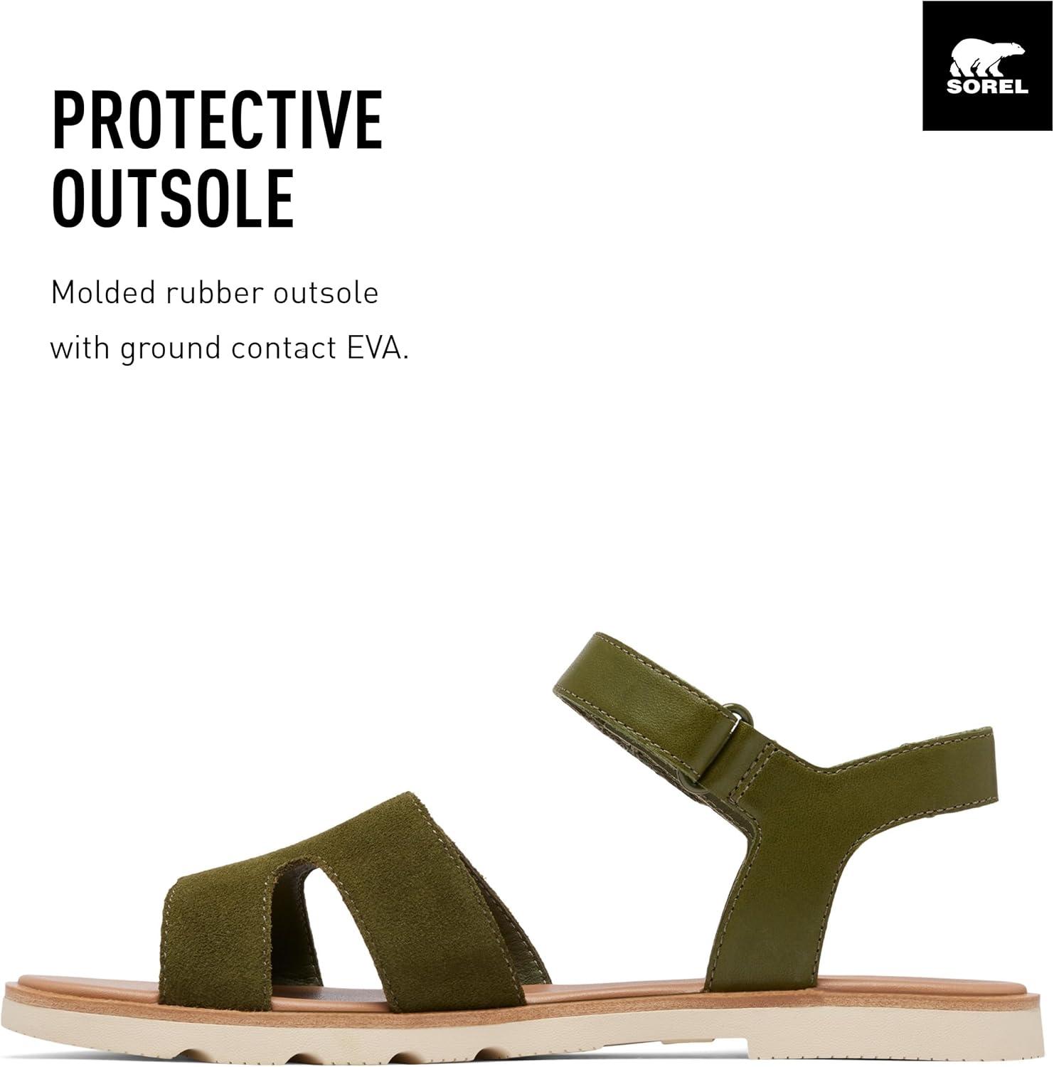 imageSorel Womens Ella lll Ankle Strap SandalUtility Green Honey White