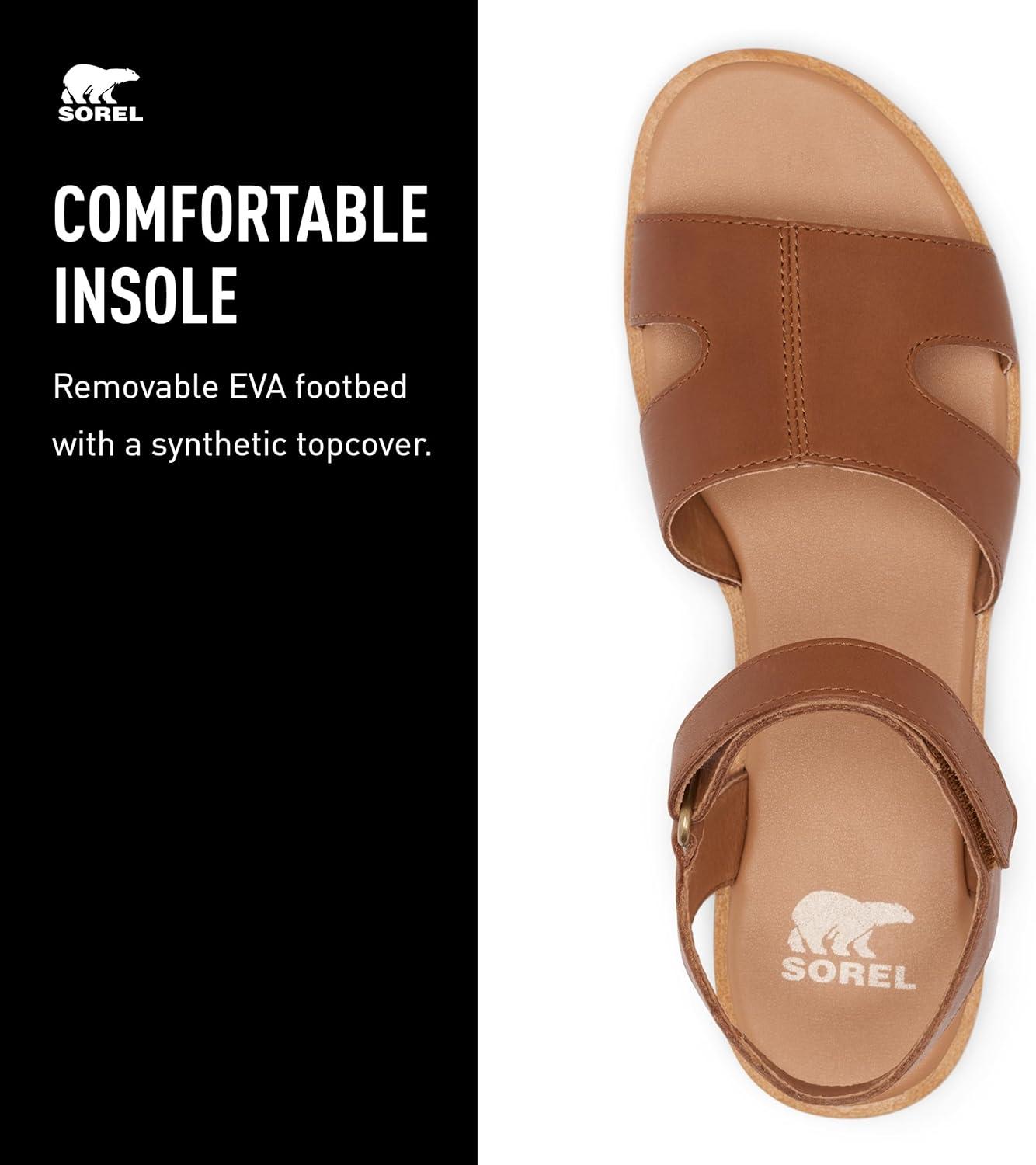 imageSorel Womens Ella lll Ankle Strap SandalVelvet Tan Gum