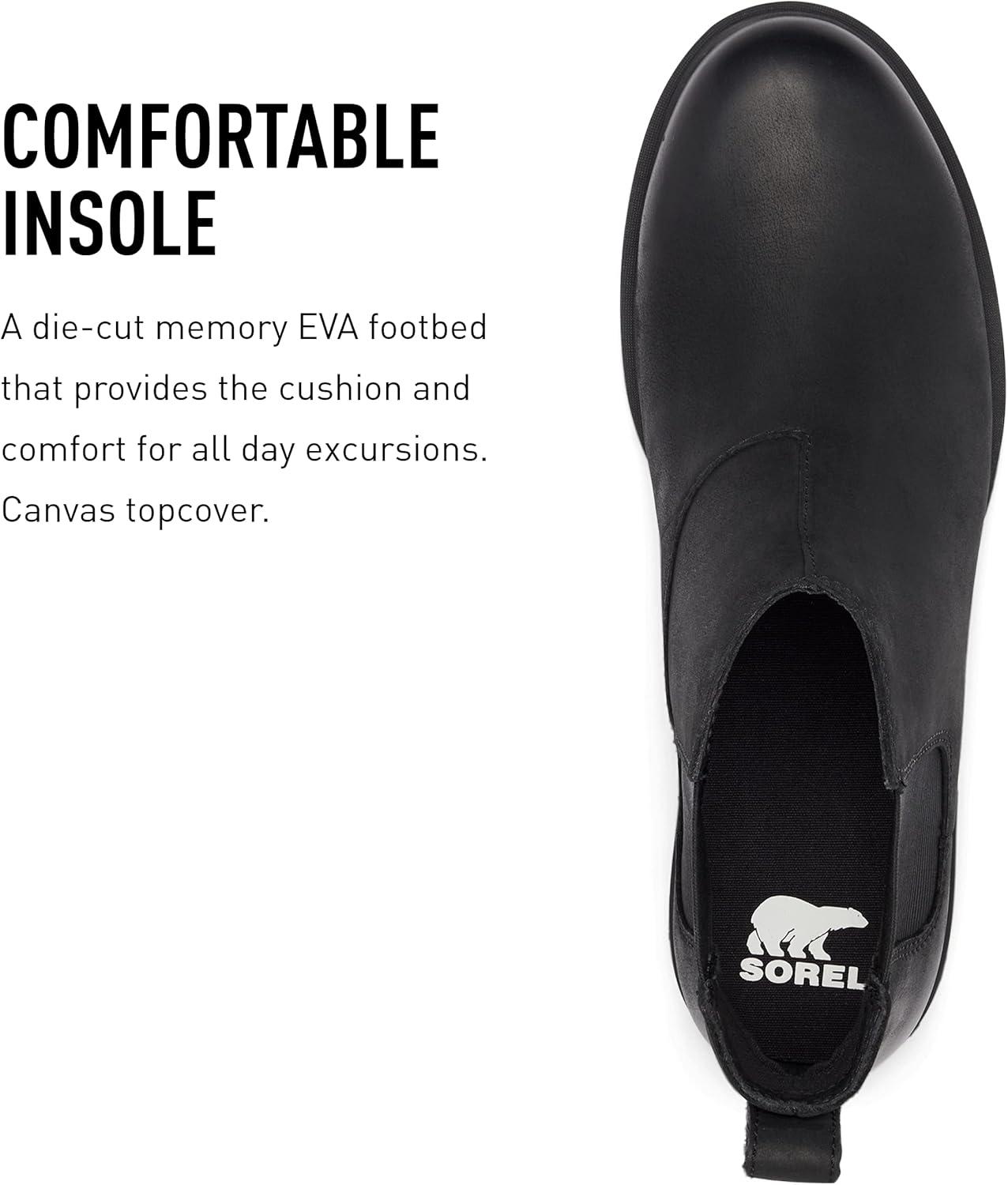 imageSorel Womens Emelie II Chelsea Waterproof BootBlack Sea Salt