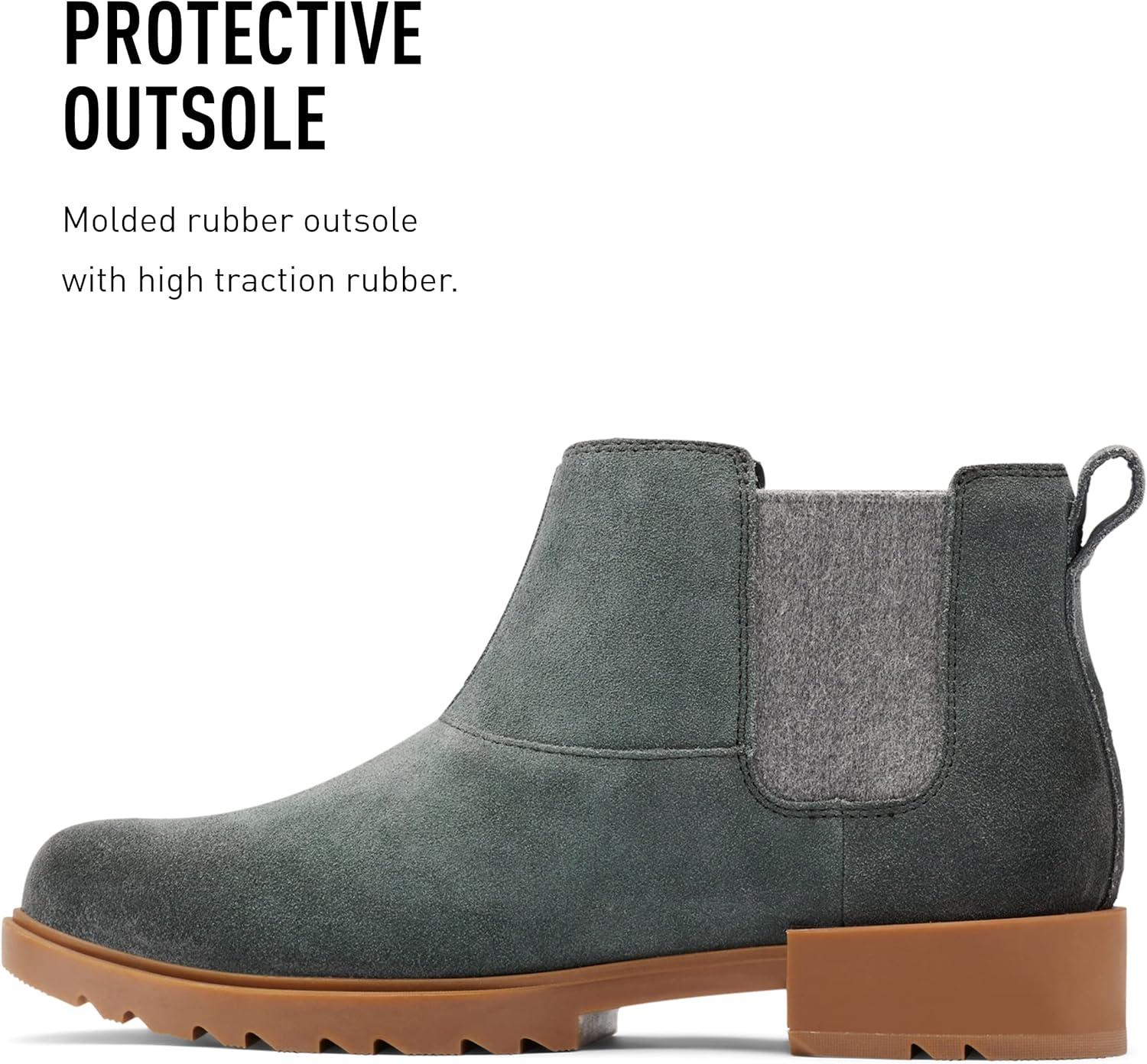 imageSorel Womens Emelie II Chelsea Waterproof BootDark Moss Gum 10