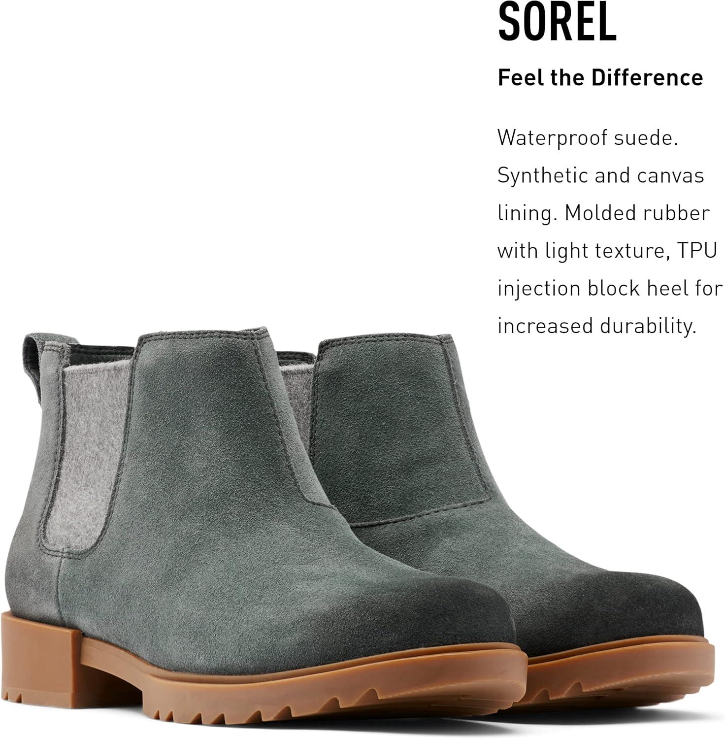 imageSorel Womens Emelie II Chelsea Waterproof BootDark Moss Gum 10