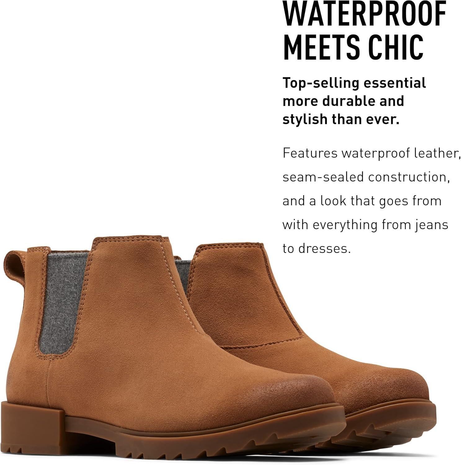 imageSorel Womens Emelie II Chelsea Waterproof BootTawny Buff Gum 10