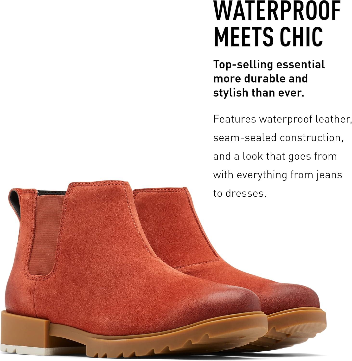 imageSorel Womens Emelie II Chelsea Waterproof BootWarp Red Gum 2