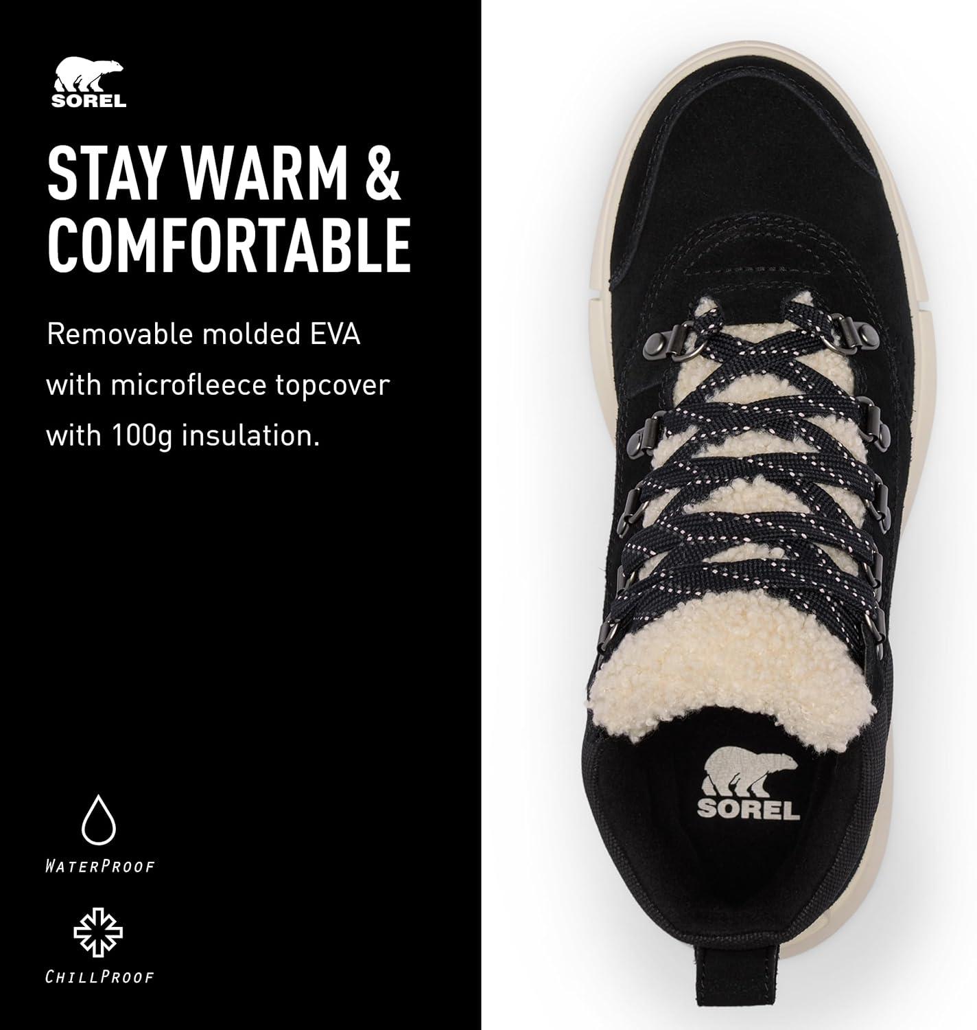 imageSorel Womens Explorer Next Hiker Waterproof BootsBlack Sea Salt