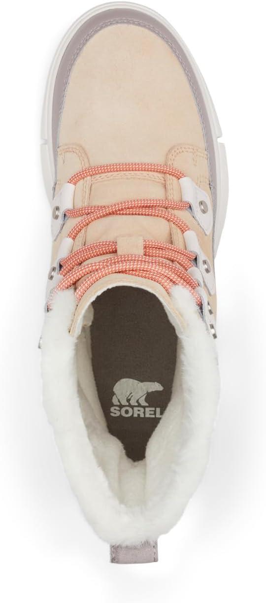 imageSorel Womens Explorer Next Joan Waterproof BootsNova Sand Sea Salt Explorer 2 Joan Faux Fur