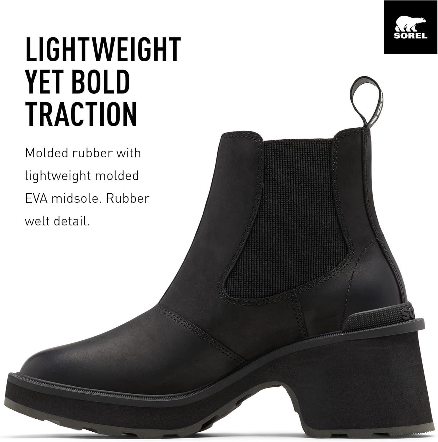 imageSorel Womens HiLine Heel Chelsea BootsBlack Sea Salt