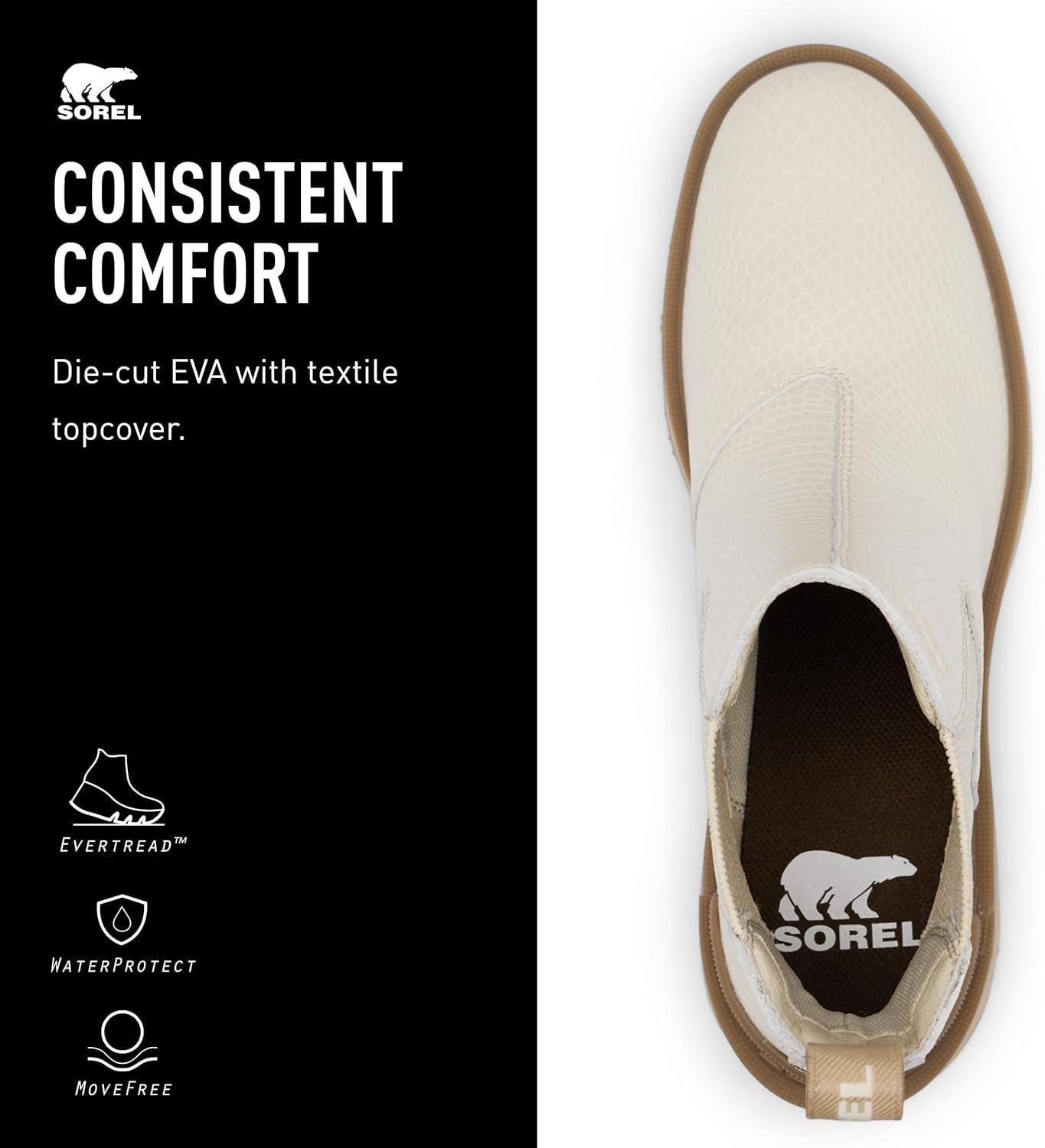 imageSorel Womens HiLine Heel Chelsea BootsBleached Ceramic Caribou Buff