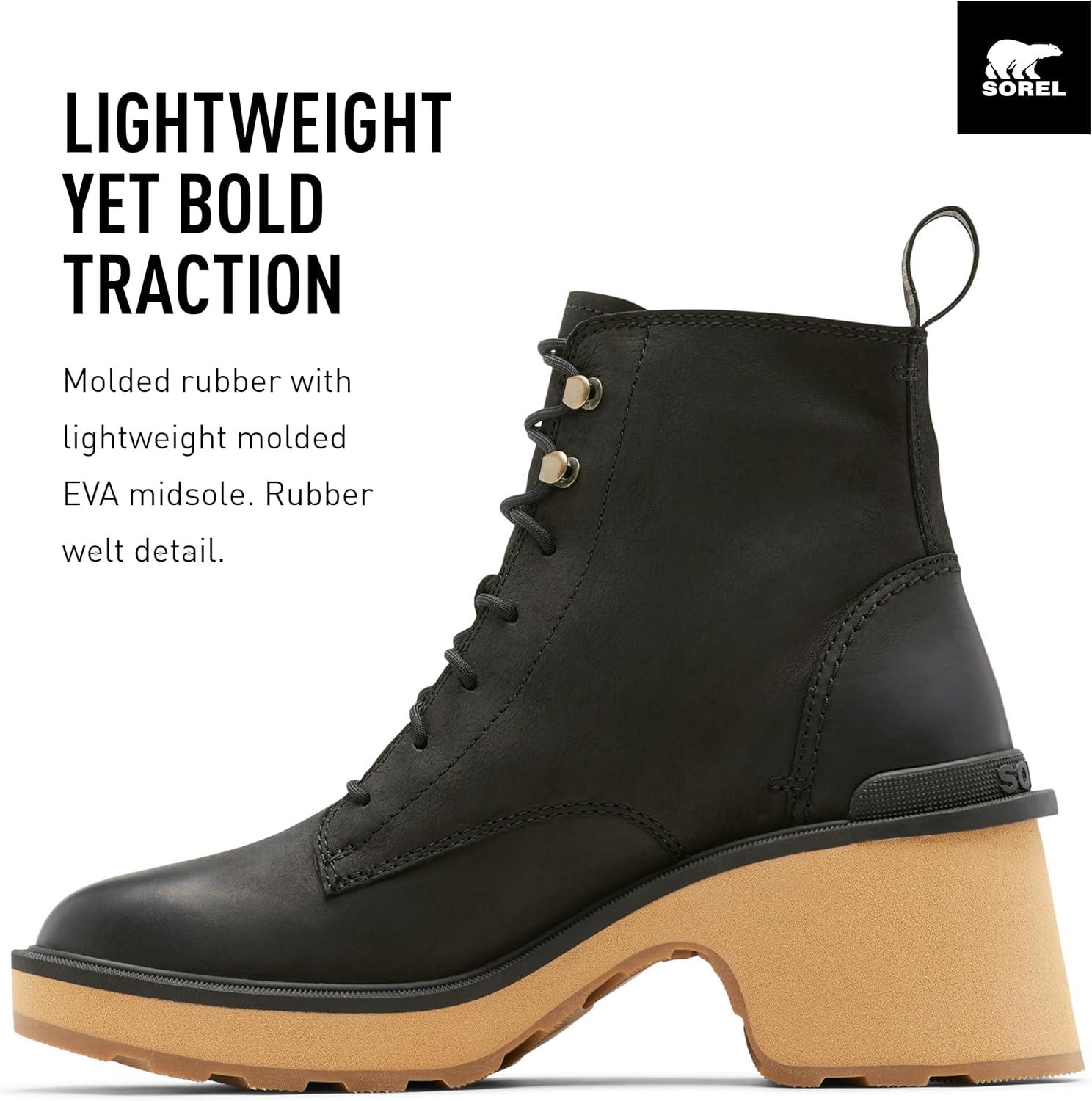 imageSorel Womens HiLine Heel Lace BootsBlack Tawny Buff