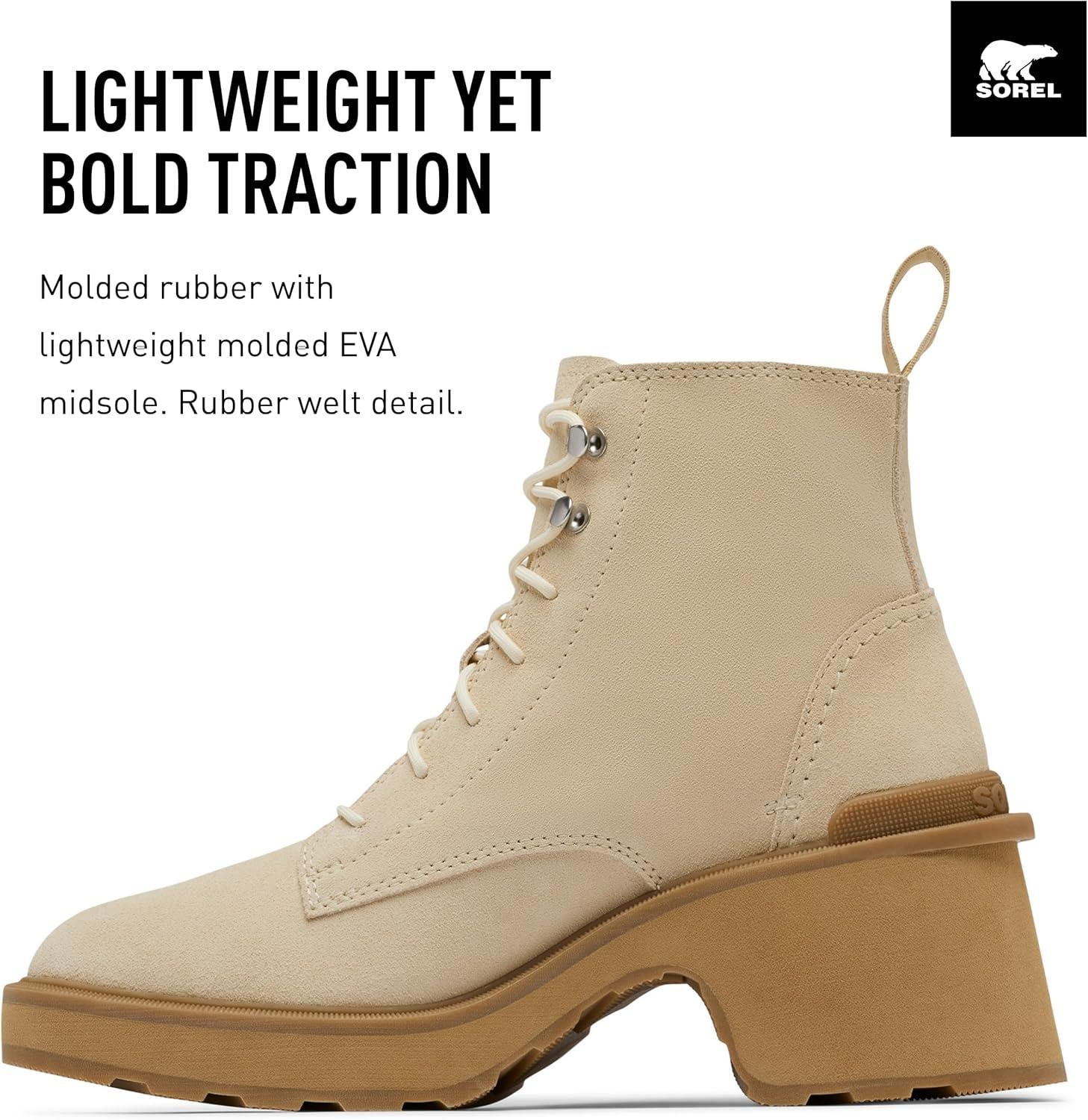 imageSorel Womens HiLine Heel Lace BootsBleached Ceramic Caribou Buff