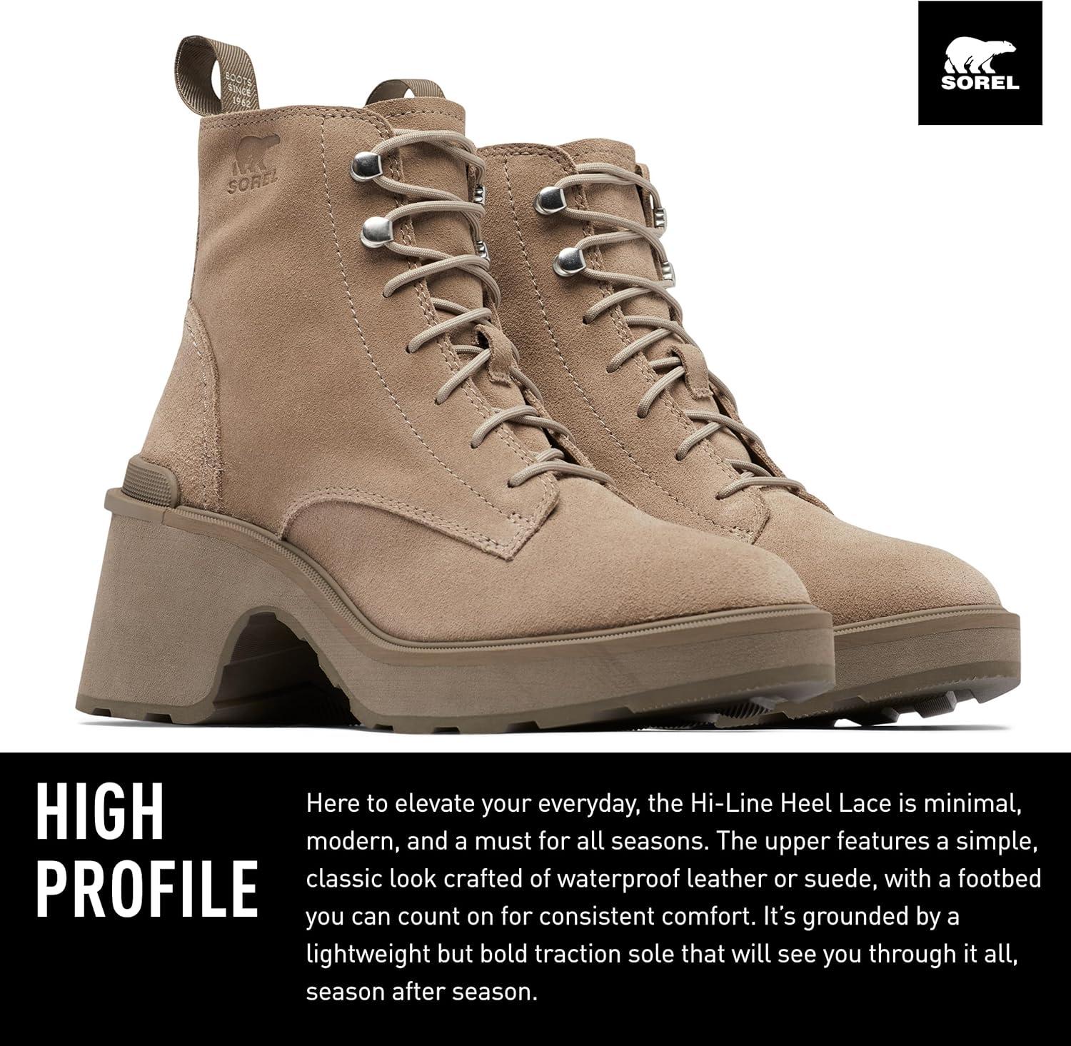 imageSorel Womens HiLine Heel Lace BootsOmega Taupe Wet Sand