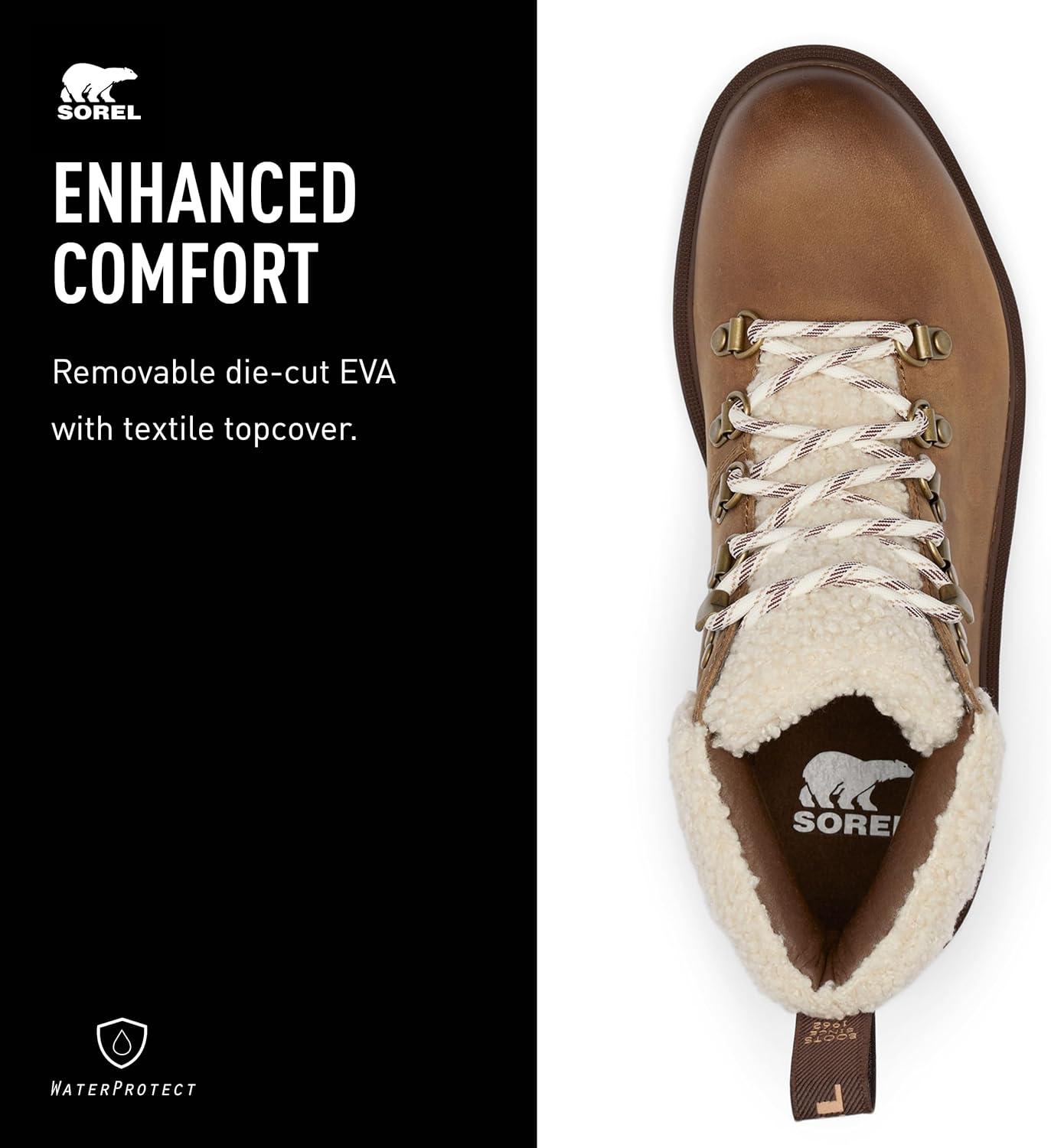 imageSorel Womens HiLine Hiker Cozy BootsUmber Tawny Buff