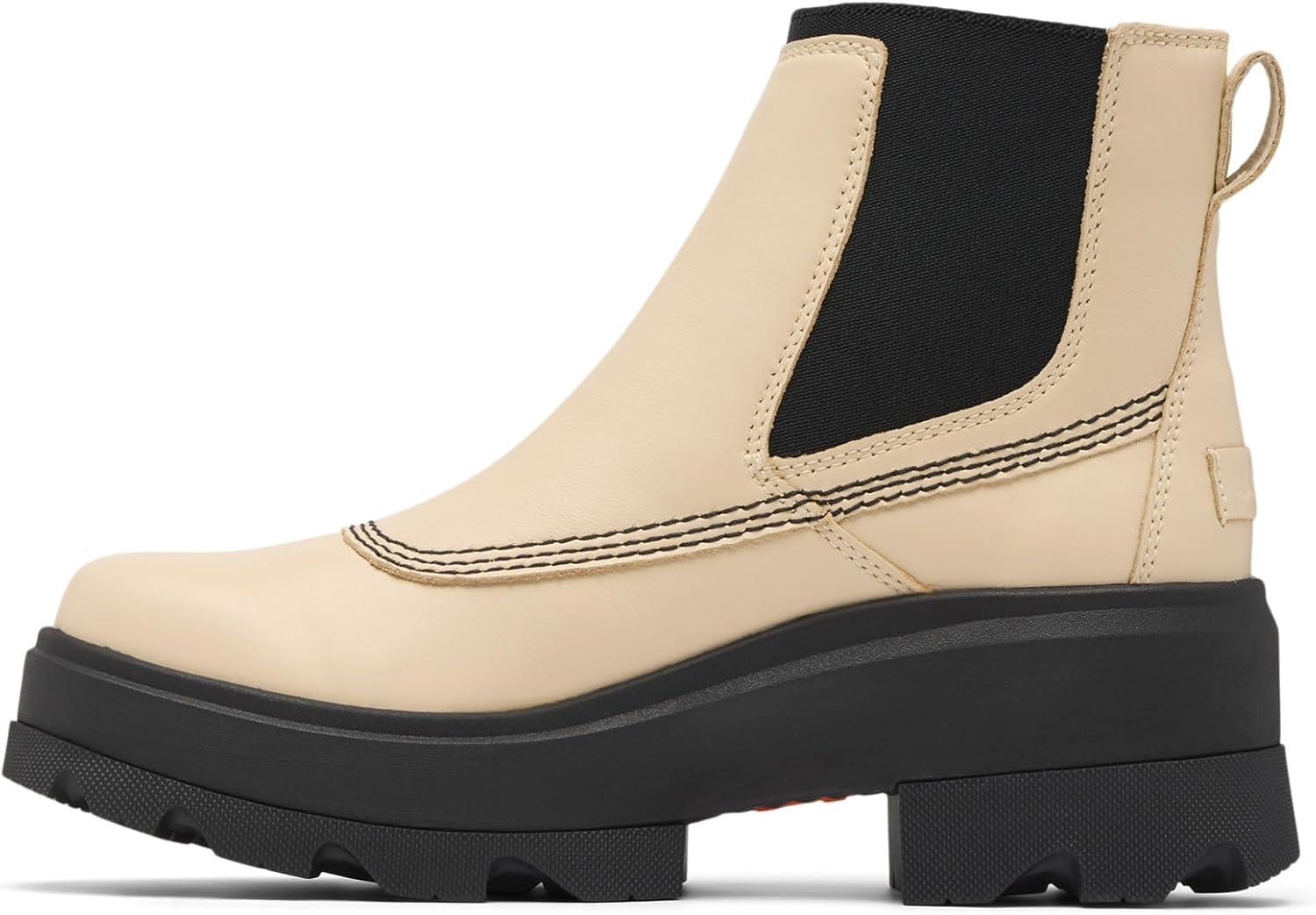 imageSorel Womens Joan Frwd Chelsea BootBleached CeramicBlack