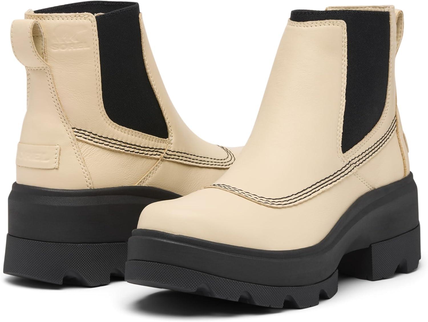 imageSorel Womens Joan Frwd Chelsea BootBleached CeramicBlack