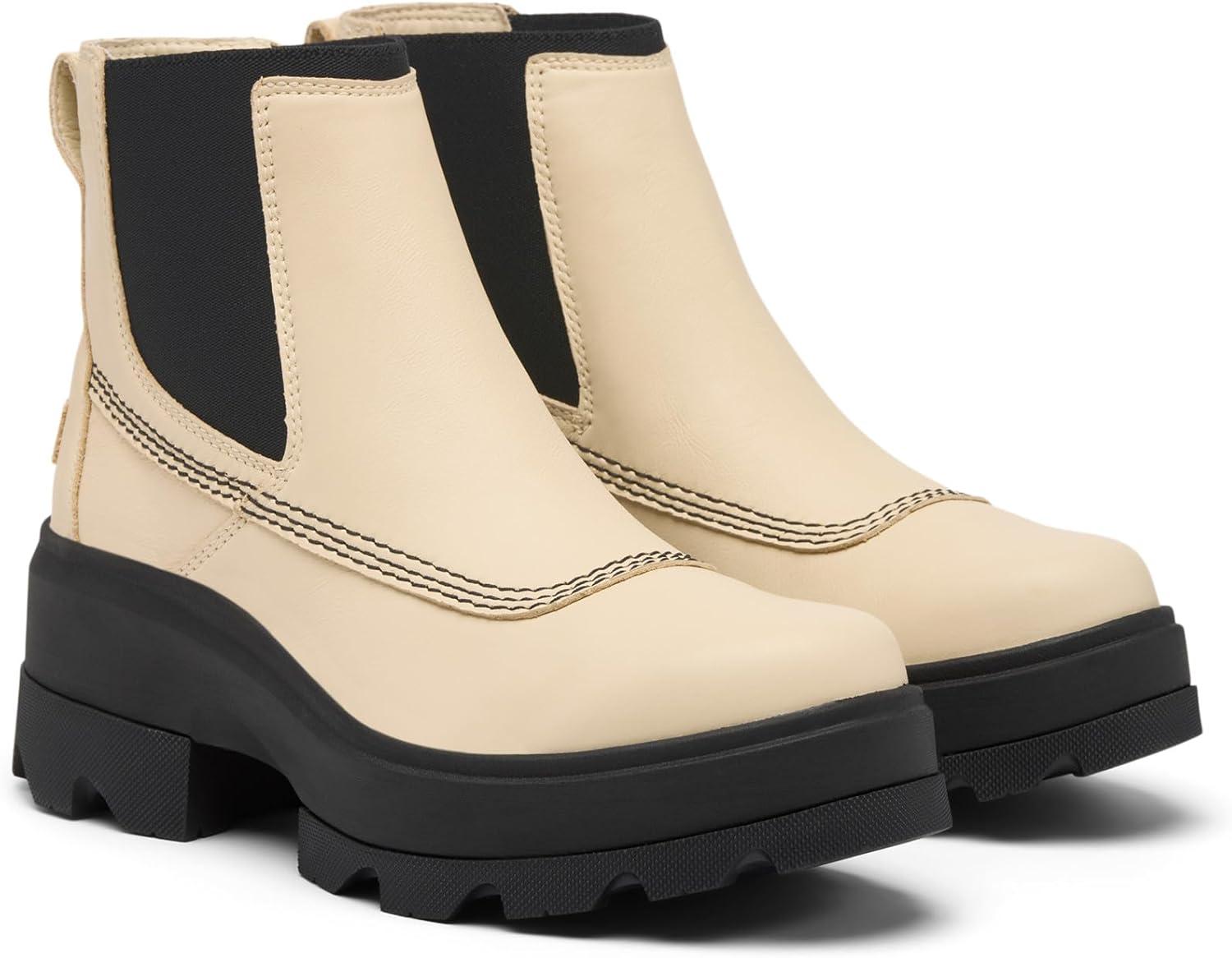 imageSorel Womens Joan Frwd Chelsea BootBleached CeramicBlack