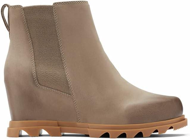 imageSorel Womens Joan of Arctic Wedge III Chelsea Boot Waterproof Leather Wedge BootsOmega Taupe Wet Sand