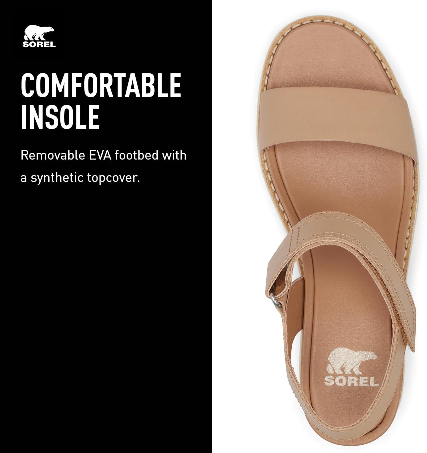 imageSorel Womens Joanie IV Y Strap WedgeHonest BeigeBleached Ceramic