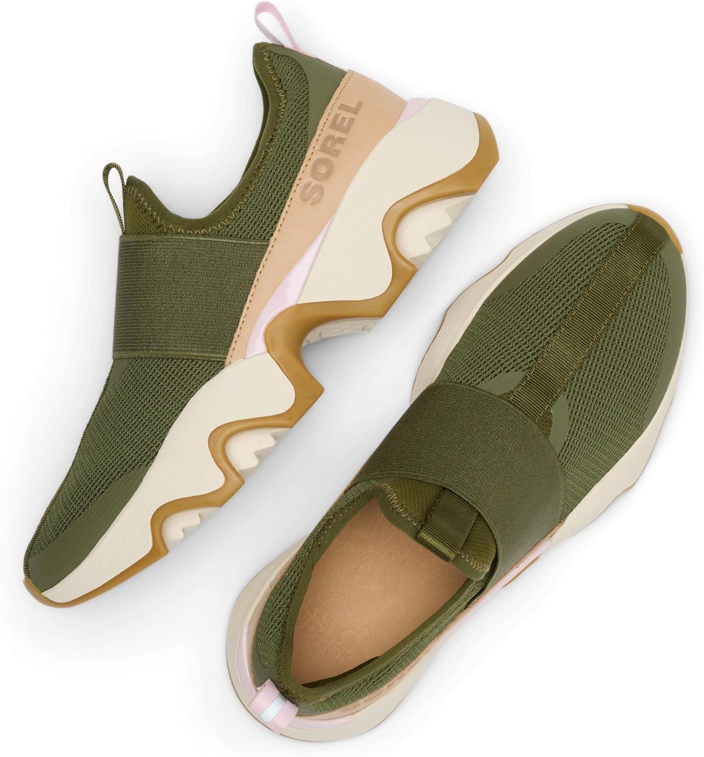 imageSorel Womens Kinetic Impact II Strap Sneaker Utility GreenPink Dawn 55