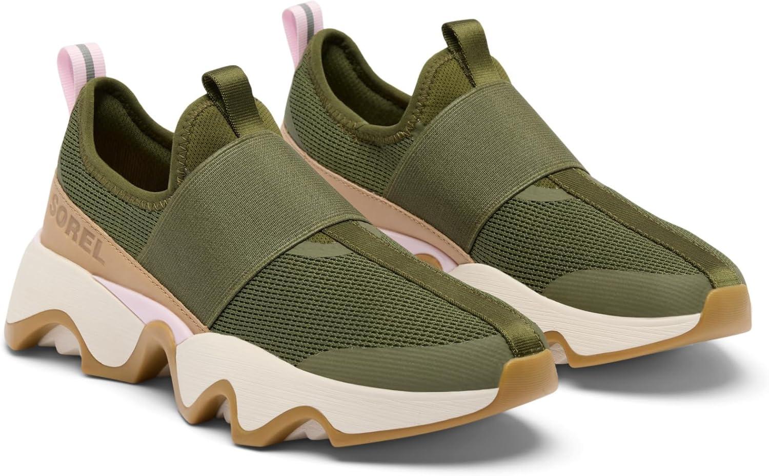 imageSorel Womens Kinetic Impact II Strap Sneaker Utility GreenPink Dawn 55