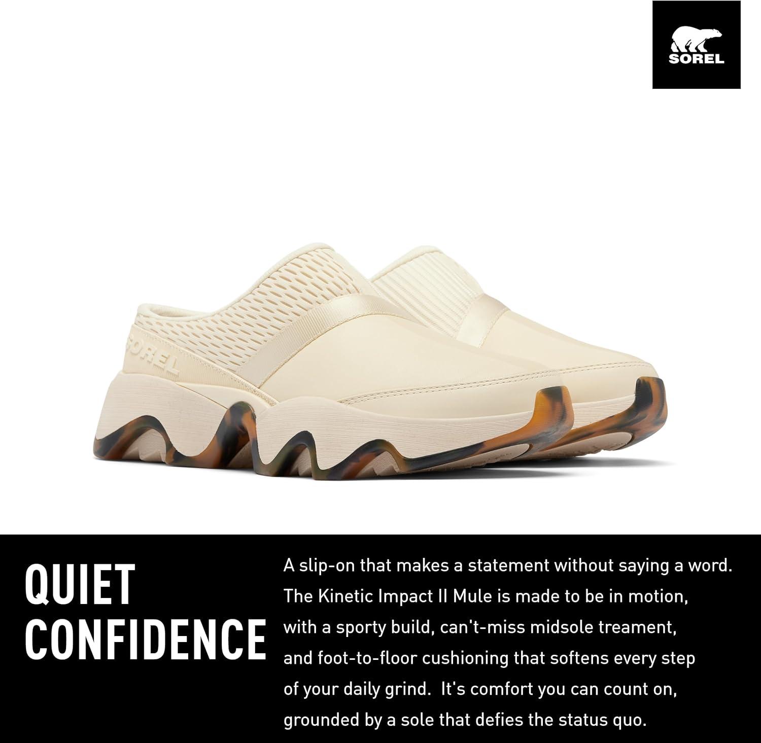 imageSorel Womens Kinetic Impact ll Mule SlipOn SneakersHoney White Bleached Ceramic