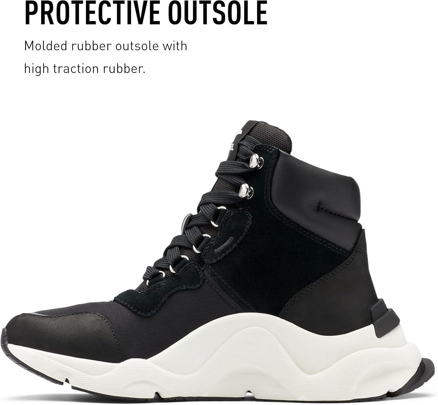 imageSorel Womens Kinetic RNEGD Conquest Boot Waterproof Leather Winter BootsBlack Sea Salt