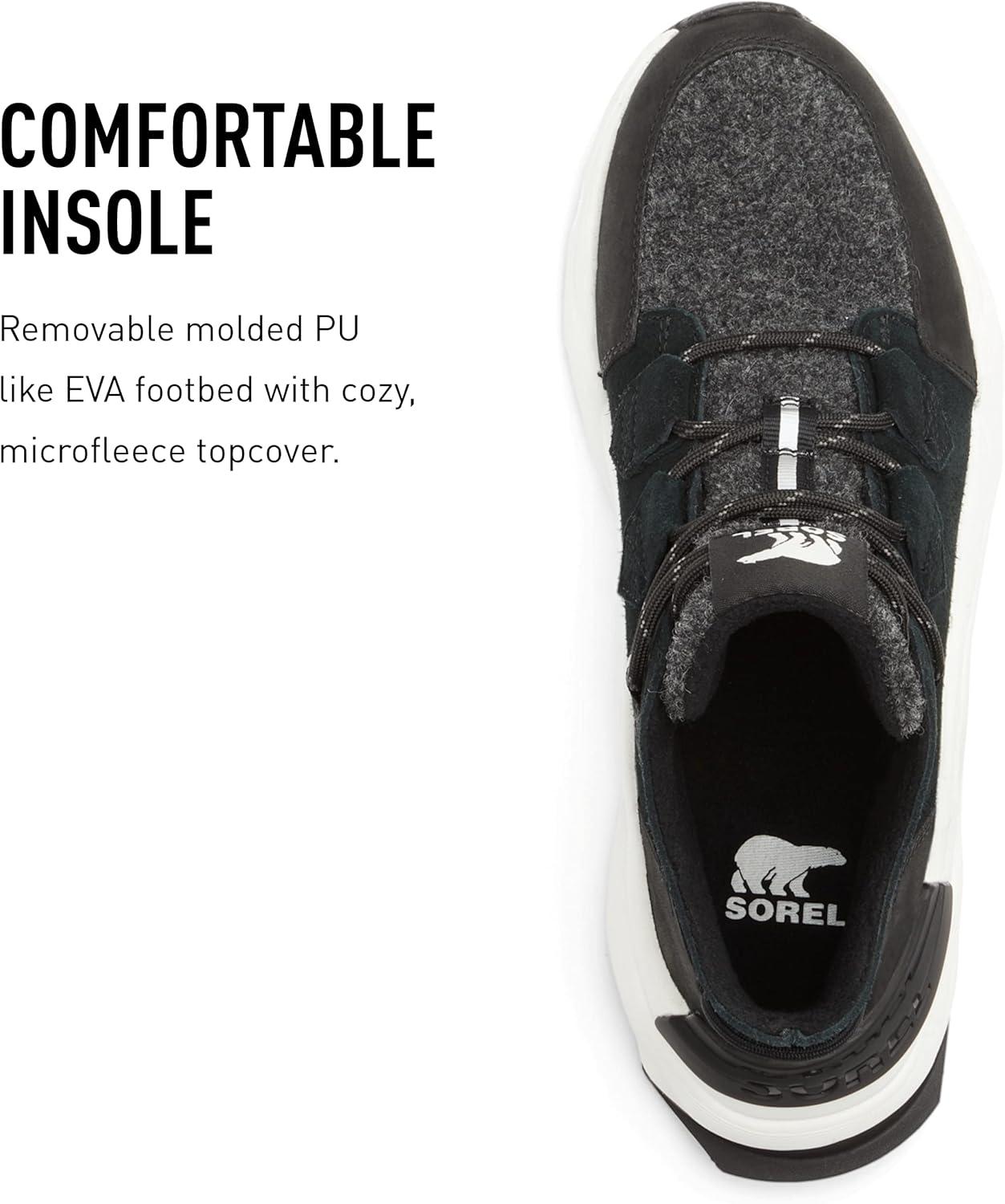 imageSorel Womens Kinetic Rngd Caribou Boot Waterproof Leather Winter BootsBlack Sea Salt