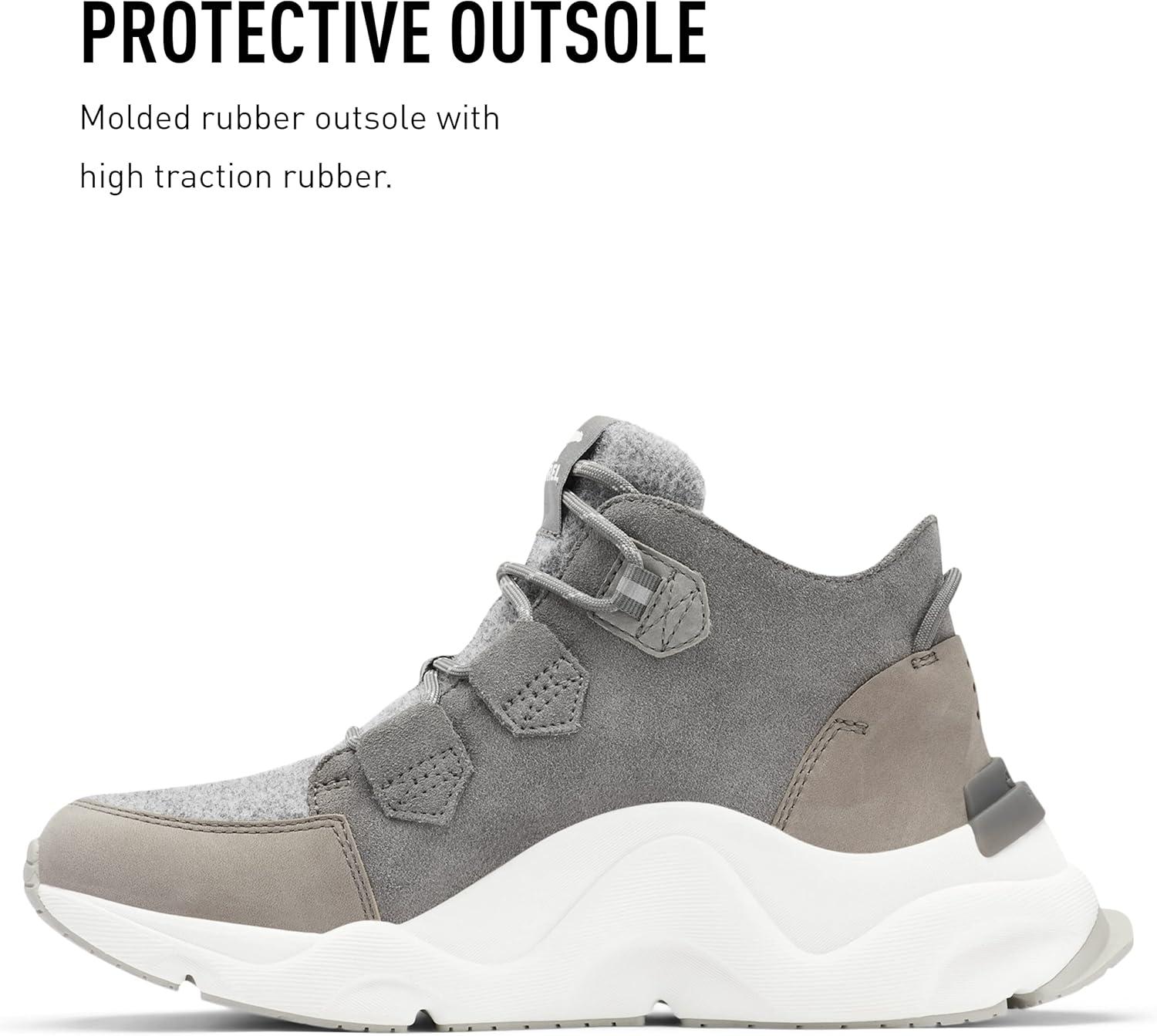 imageSorel Womens Kinetic Rngd Caribou Boot Waterproof Leather Winter BootsQuarry Sea Salt