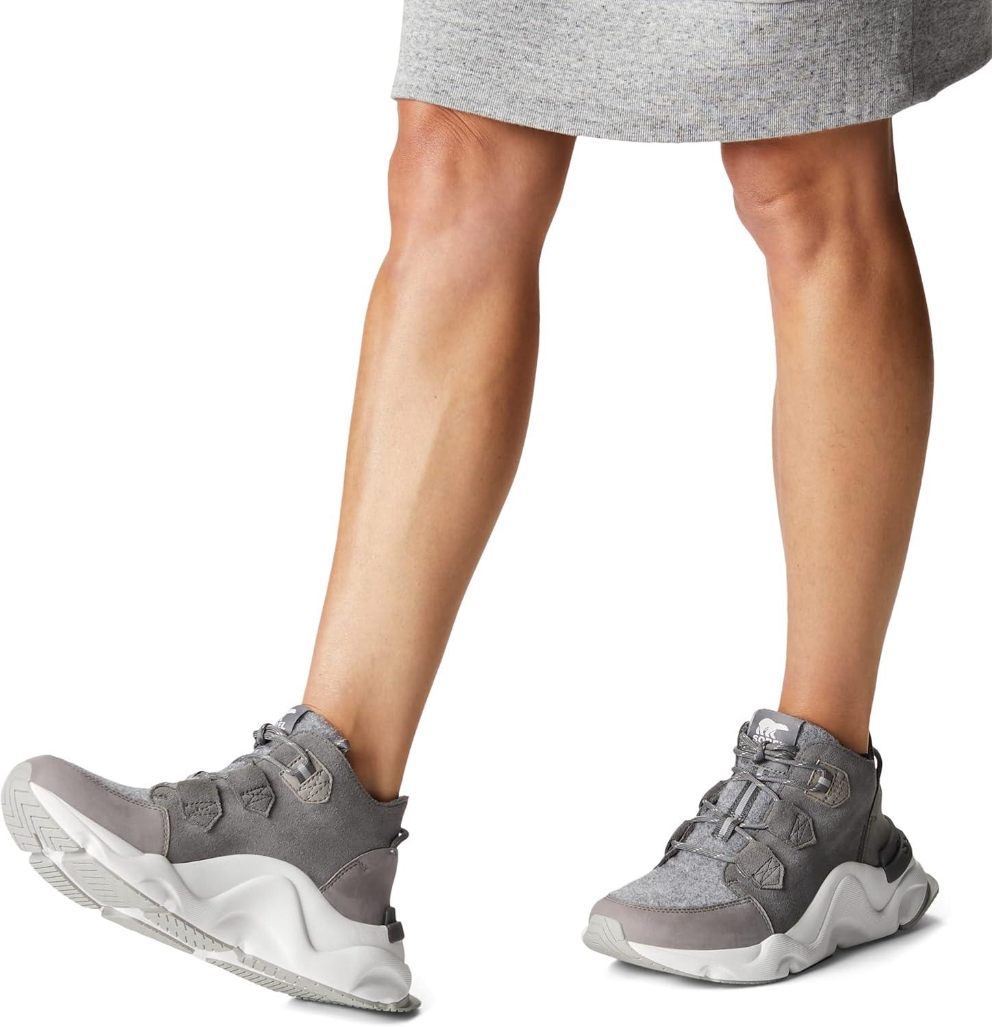 imageSorel Womens Kinetic Rngd Caribou Boot Waterproof Leather Winter BootsQuarry Sea Salt