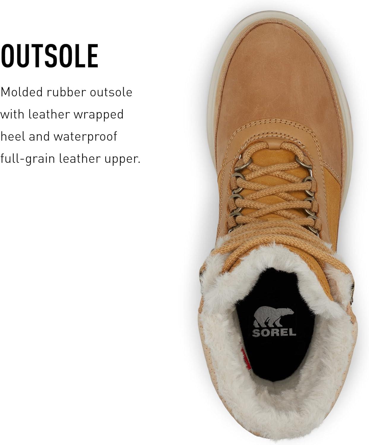 imageSorel Womens Lennox Lace Cozy Rain Boot Waterproof Suede BootsGeo Yellow Curry