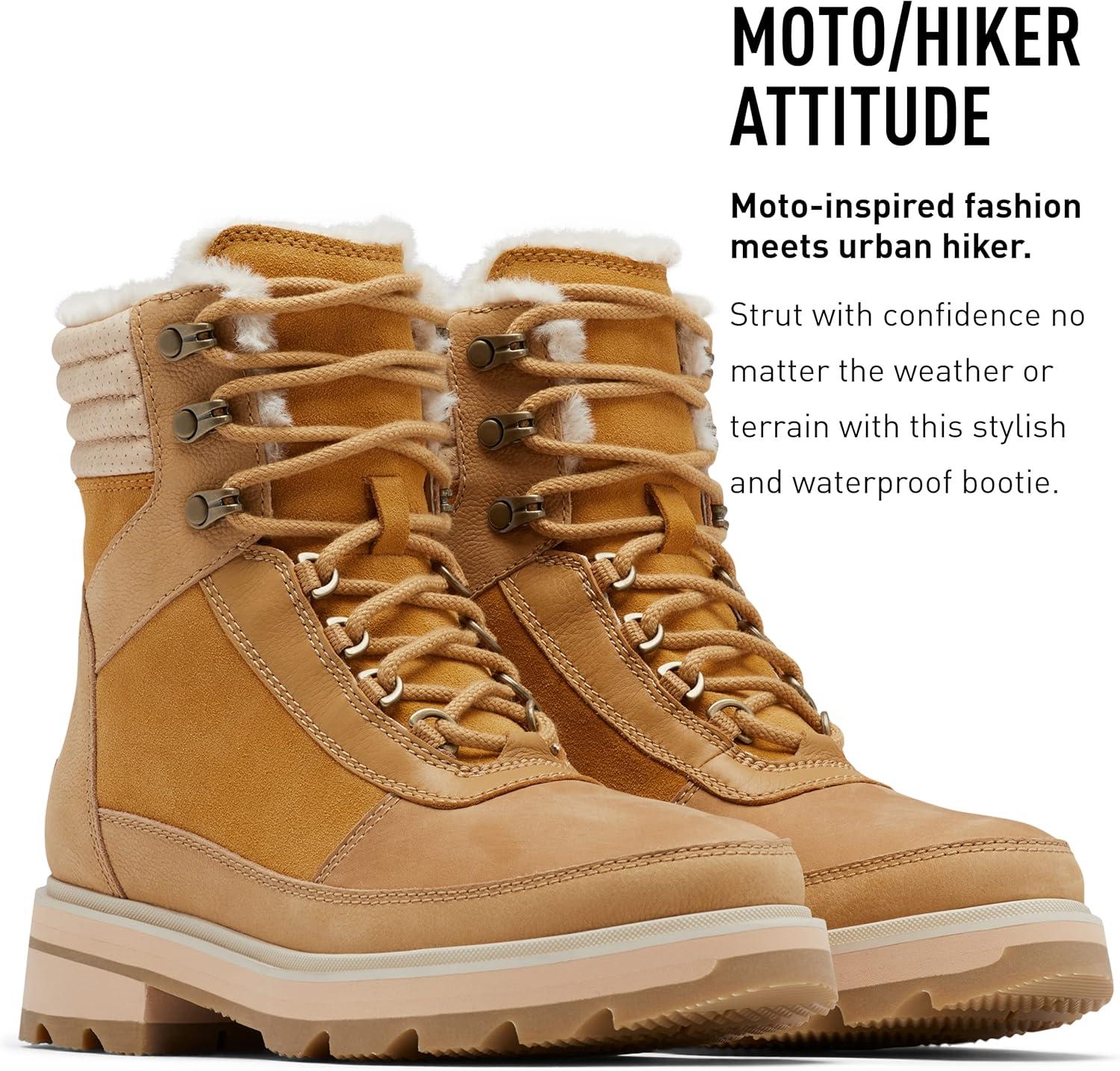 imageSorel Womens Lennox Lace Cozy Rain Boot Waterproof Suede BootsGeo Yellow Curry