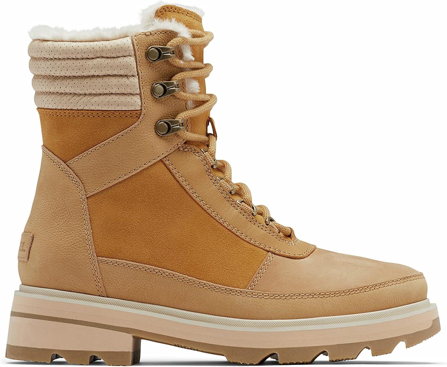 imageSorel Womens Lennox Lace Cozy Rain Boot Waterproof Suede BootsGeo Yellow Curry