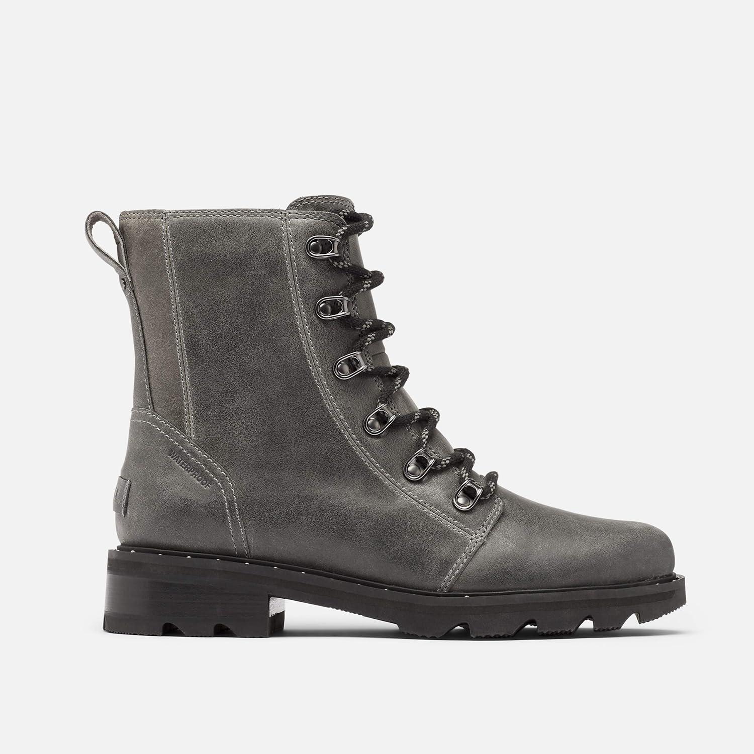 imageSorel Womens Lennox Lace Rain Boot Waterproof Leather BootsQuarry